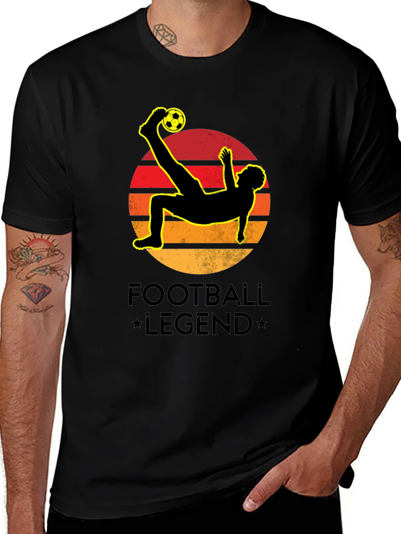 Football Legend Graphic Black T-Shirt