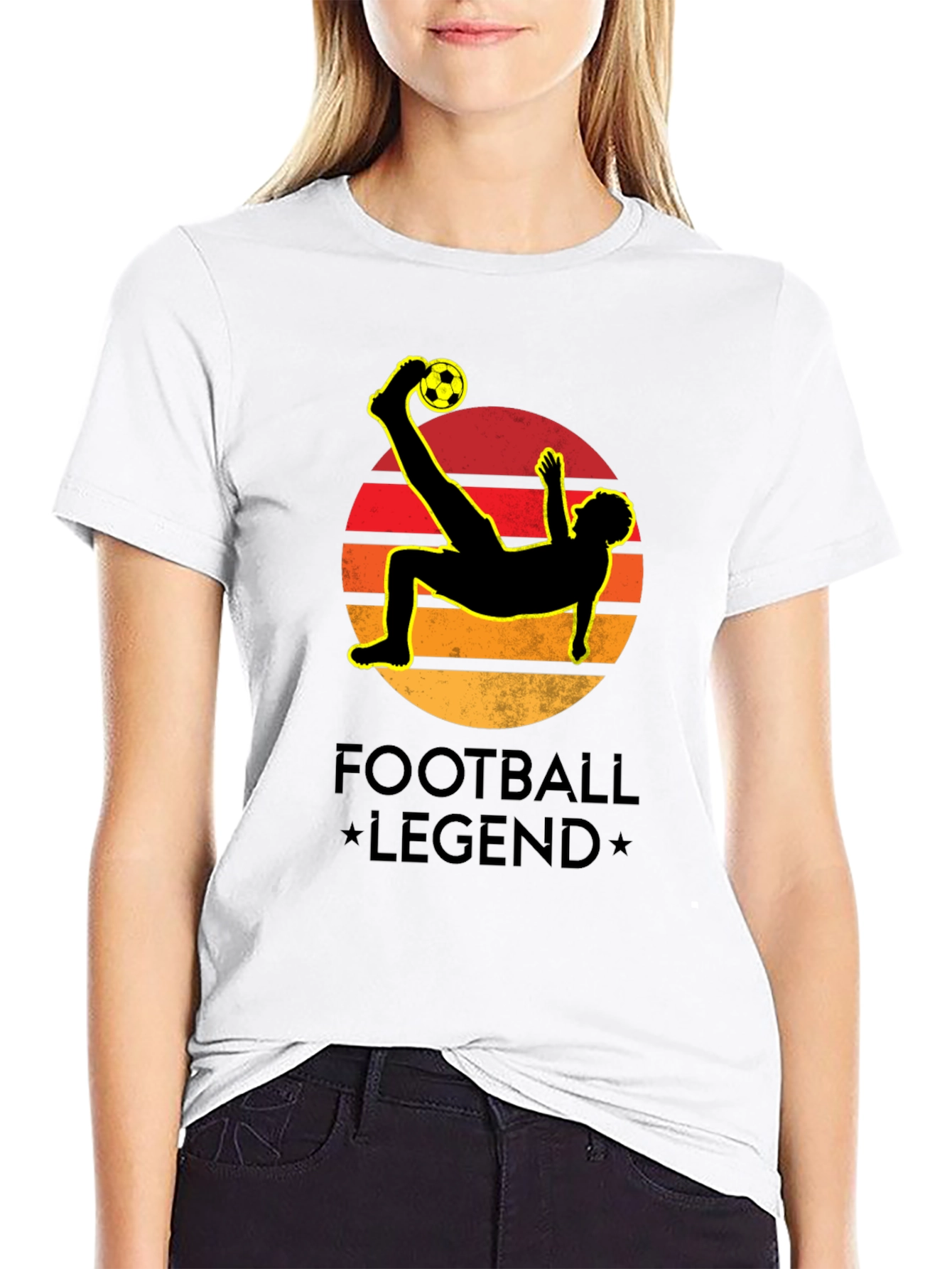 Football Legend Graphic Black T-Shirt