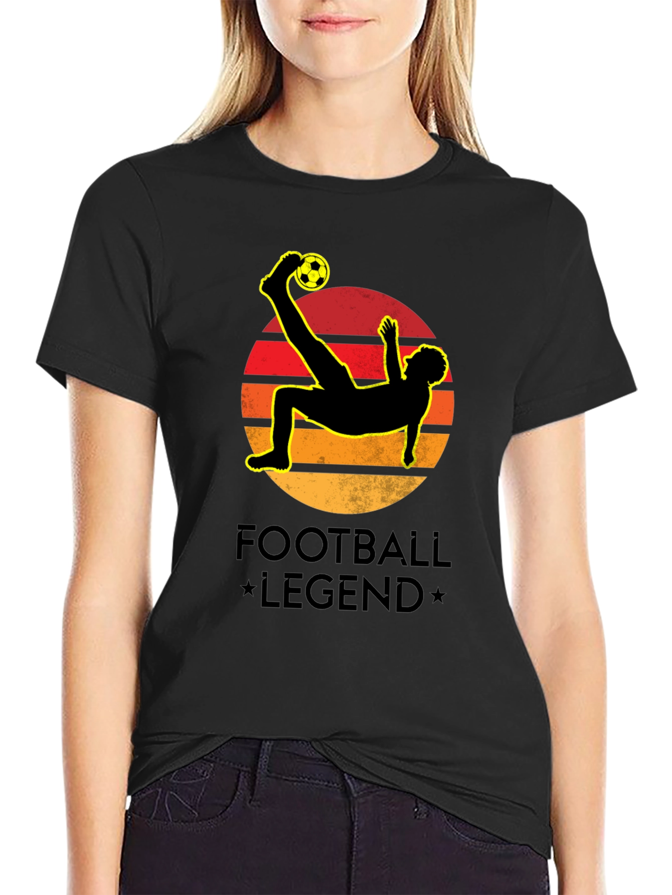 Football Legend Graphic Black T-Shirt