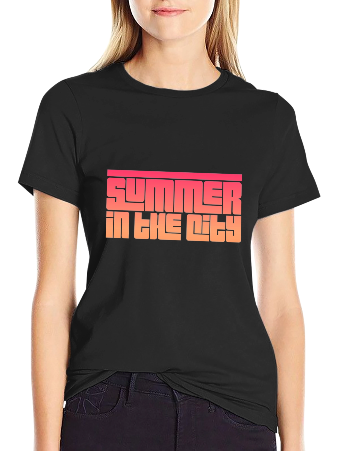 Summer in the City Black Graphic Tee