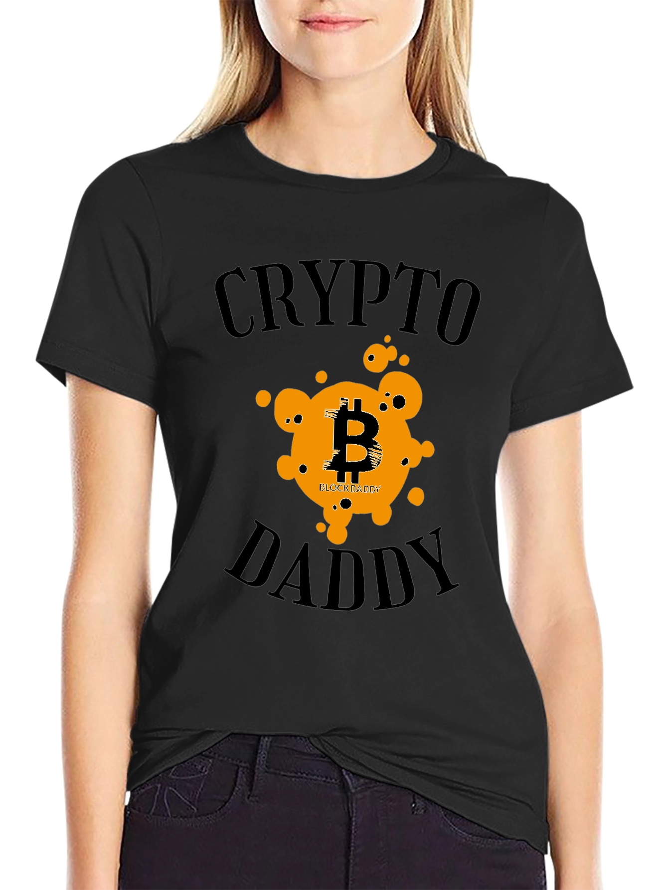 Crypto Daddy Black T-Shirt Bitcoin Design