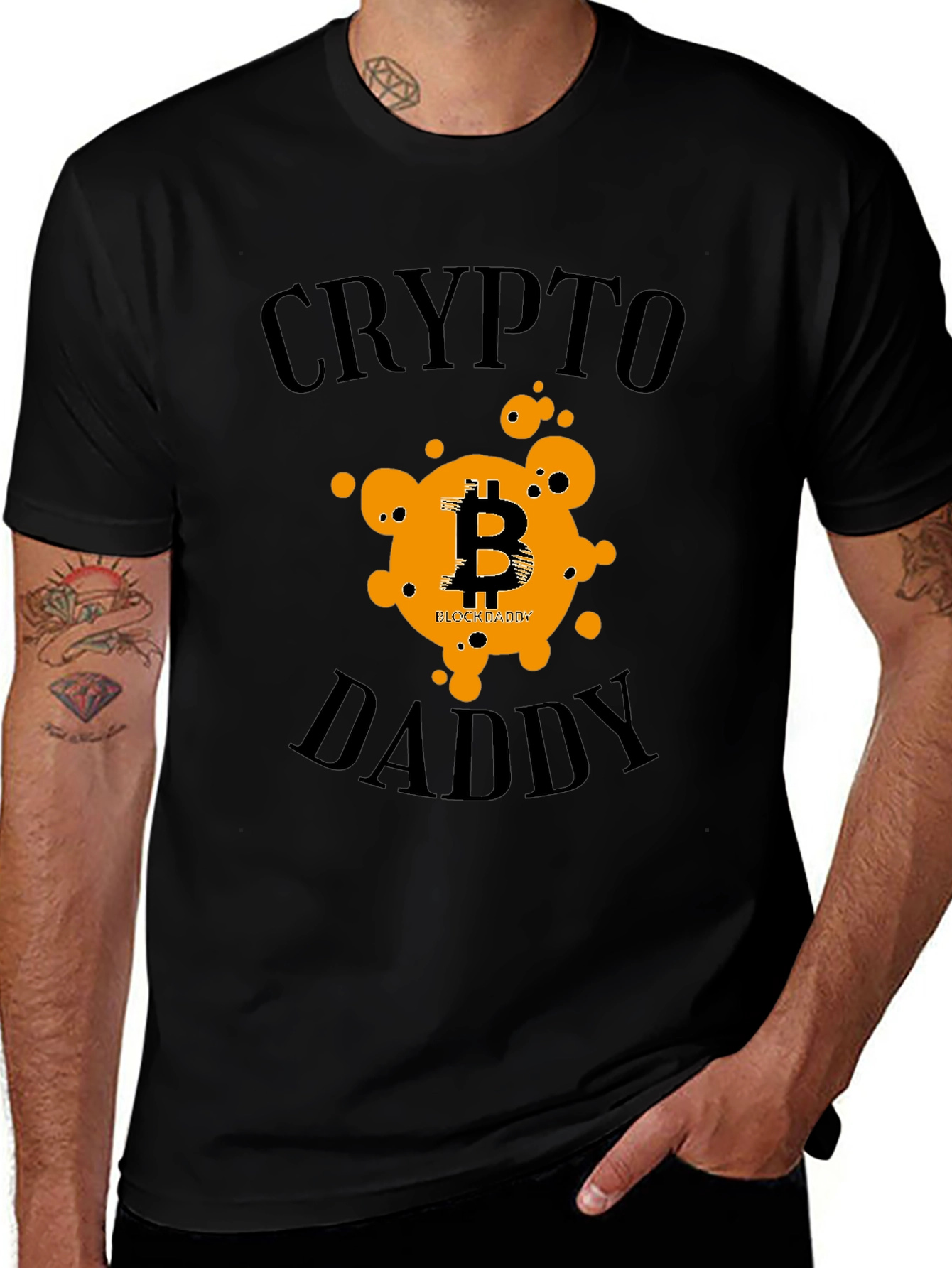 Crypto Daddy Black T-Shirt Bitcoin Design