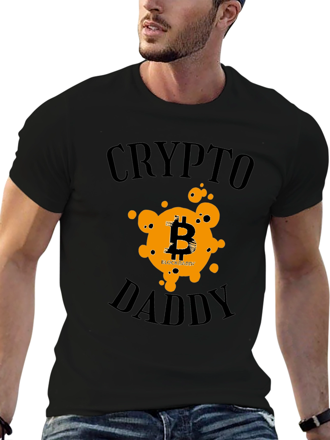Crypto Daddy Black T-Shirt Bitcoin Design