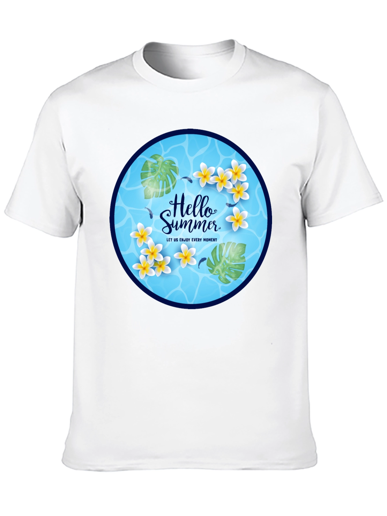 Hello Summer T-Shirt - Tropical Floral Design