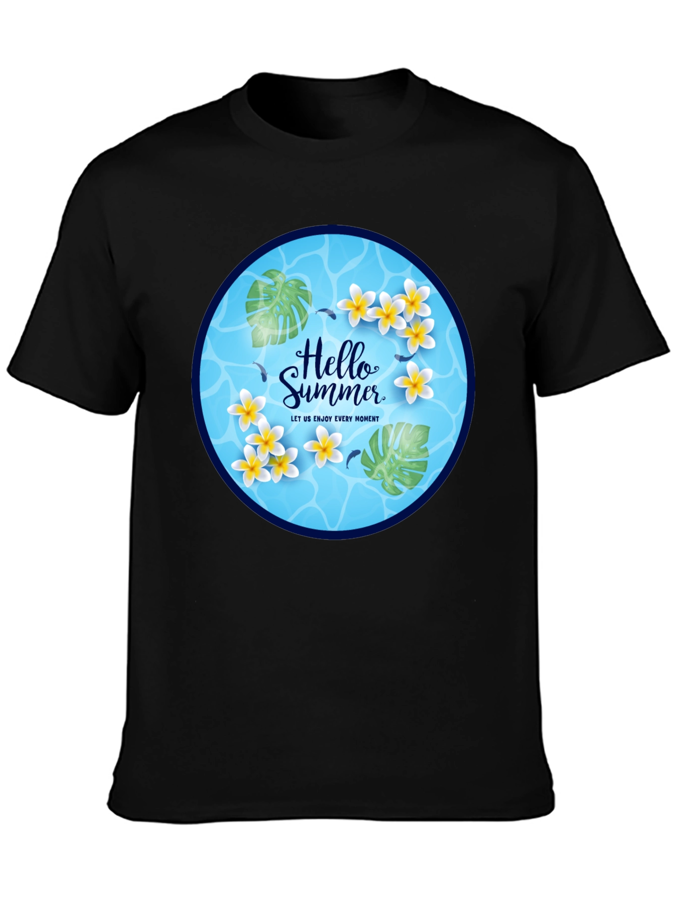 Hello Summer T-Shirt - Tropical Floral Design