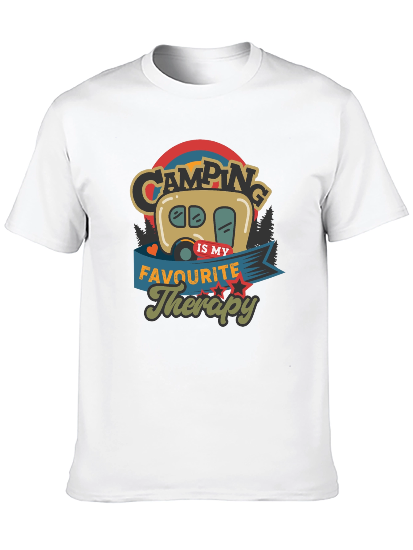 Camping is My Therapy Black Tee