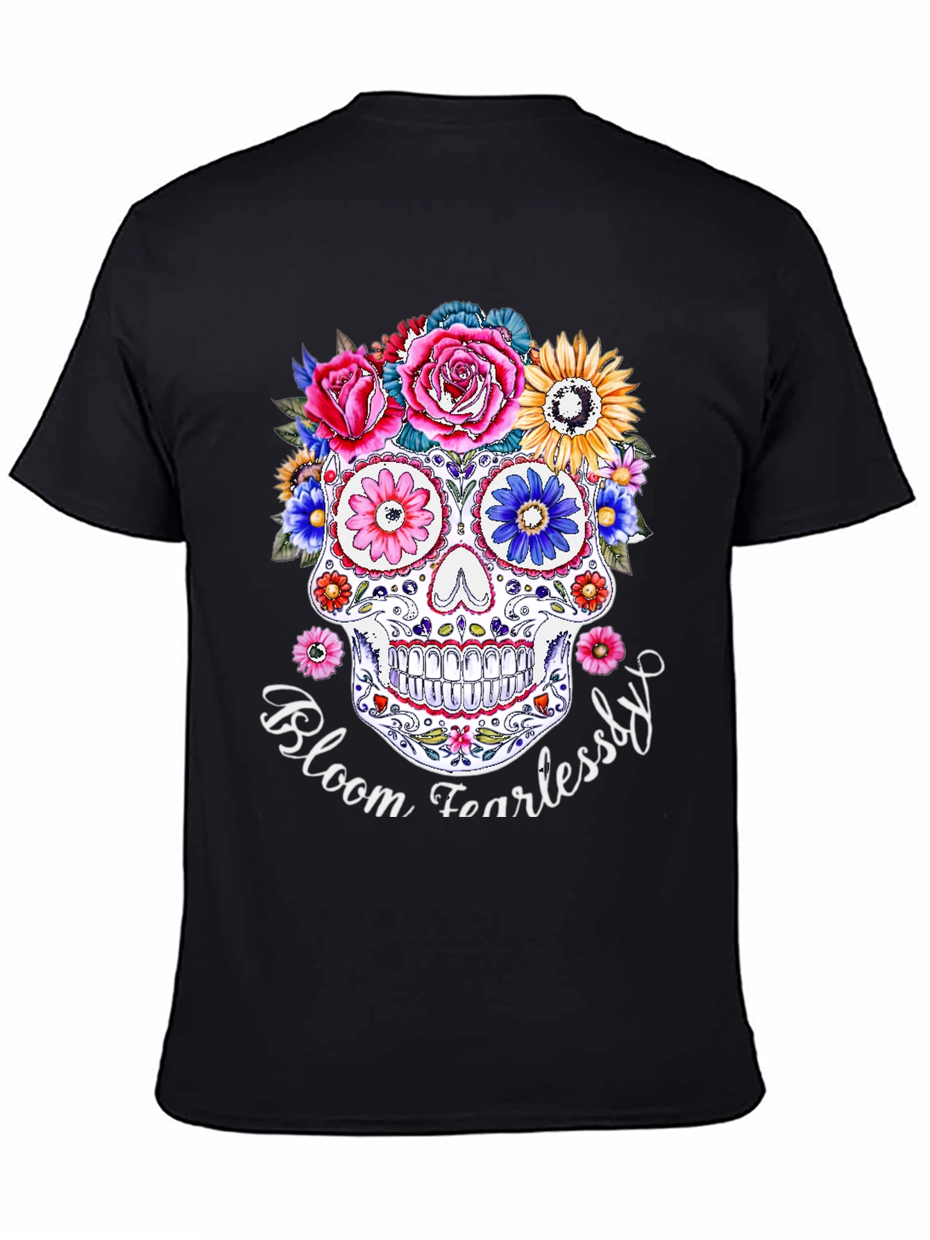 Floral Skull Graphic T-Shirt