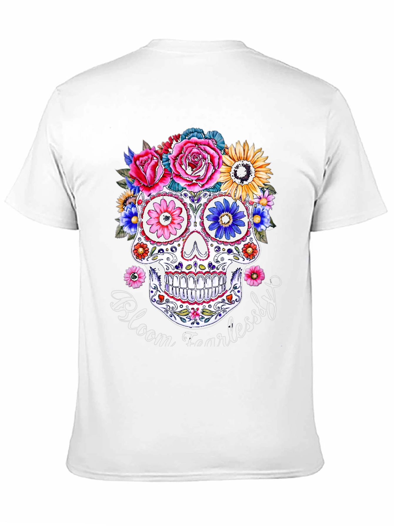 Floral Skull Graphic T-Shirt