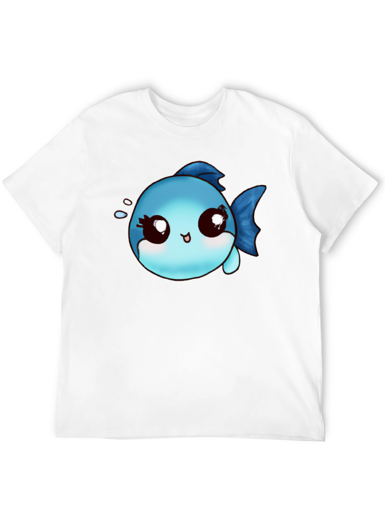 Cute Cartoon Fish Graphic Black T-Shirt