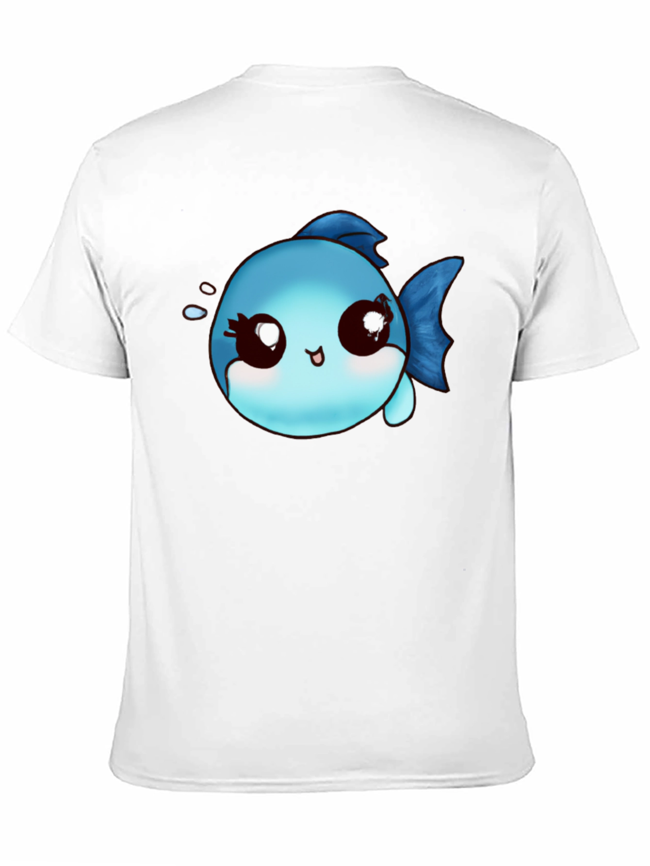 Cute Cartoon Fish Graphic Black T-Shirt