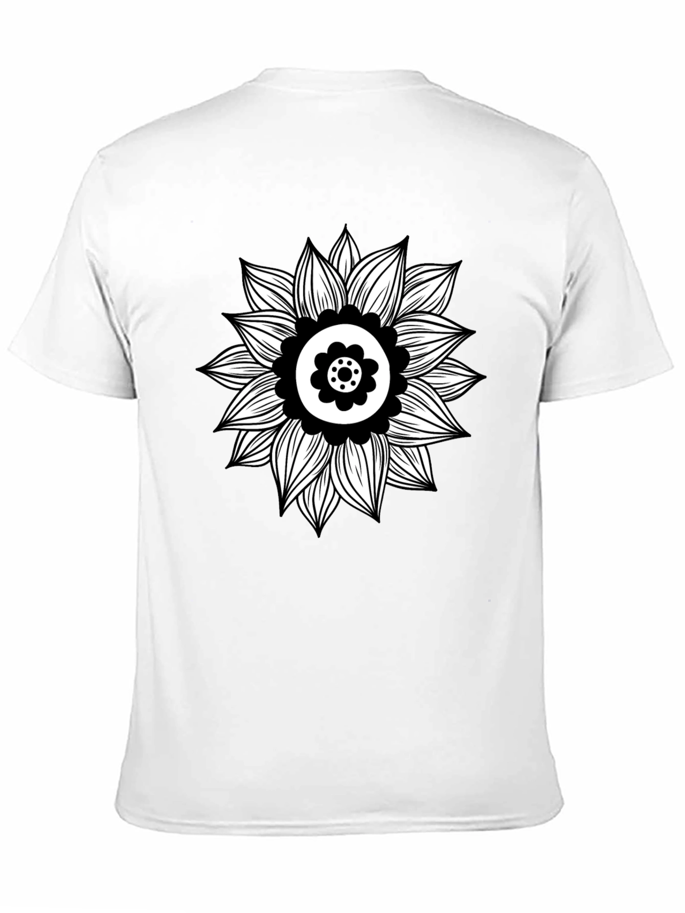 Black T-Shirt with Sunflower Graphic