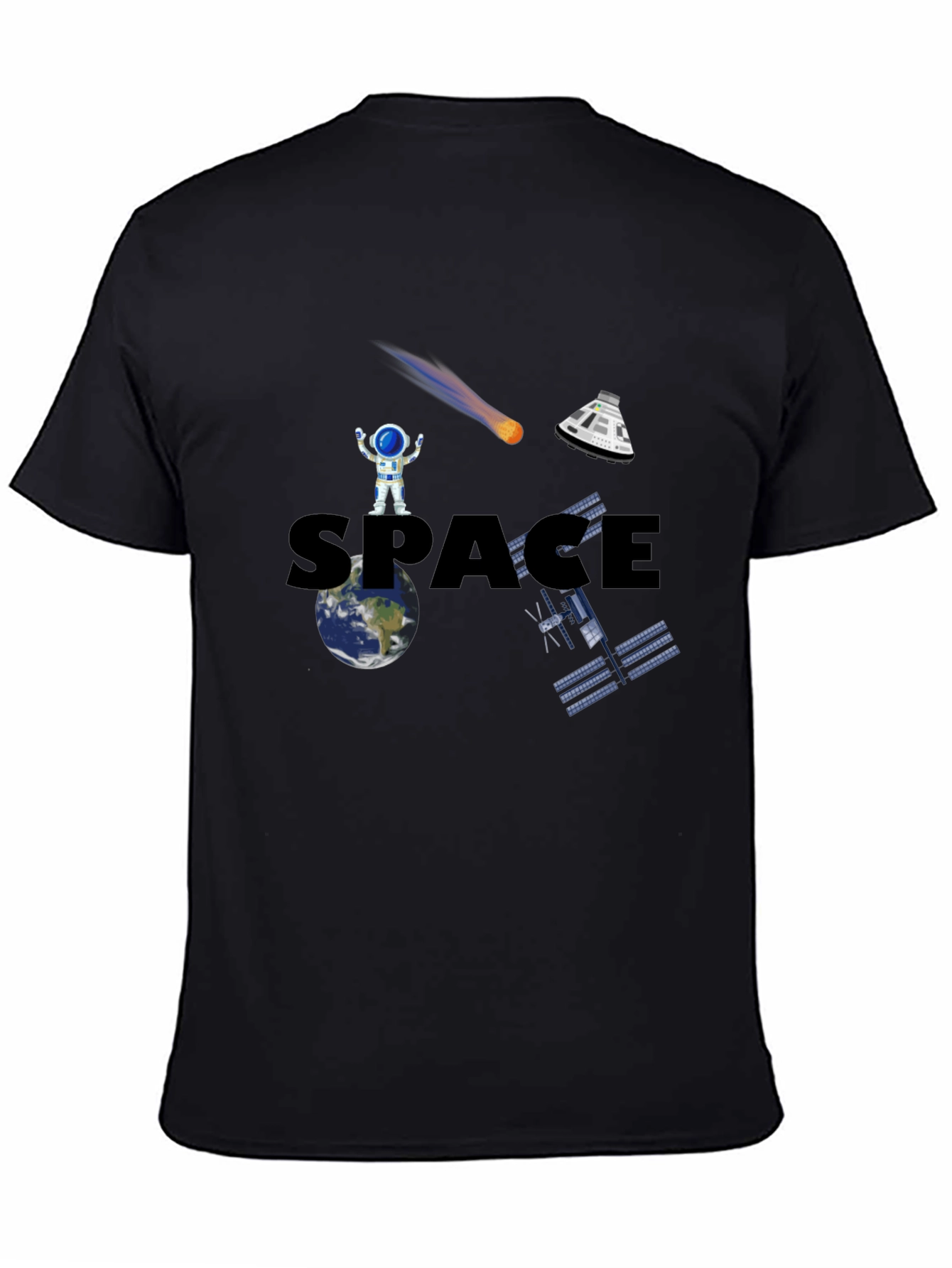 Space Adventure Black T-Shirt
