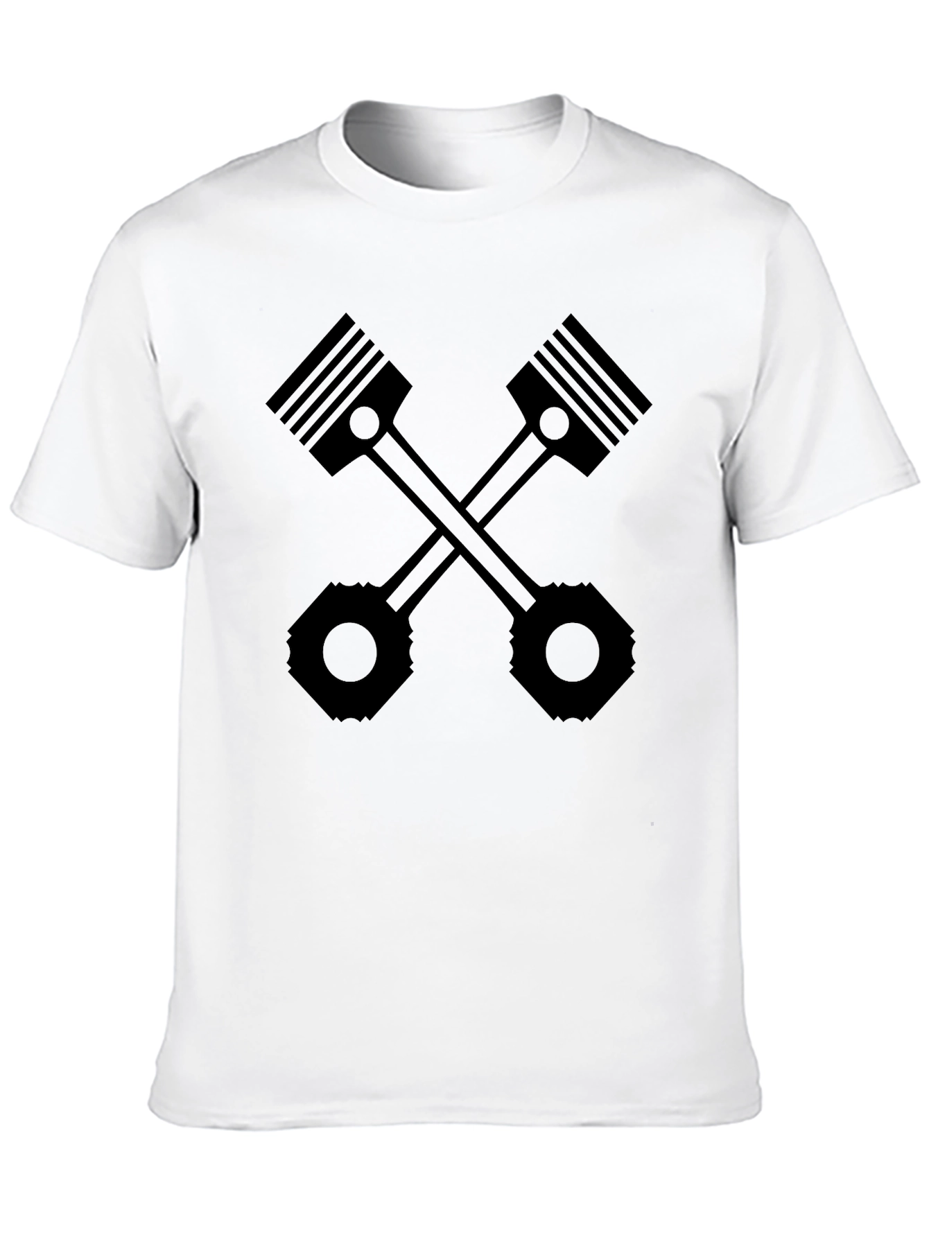 Crossed Pistons Black T-Shirt - Mechanic Car Enthusiast