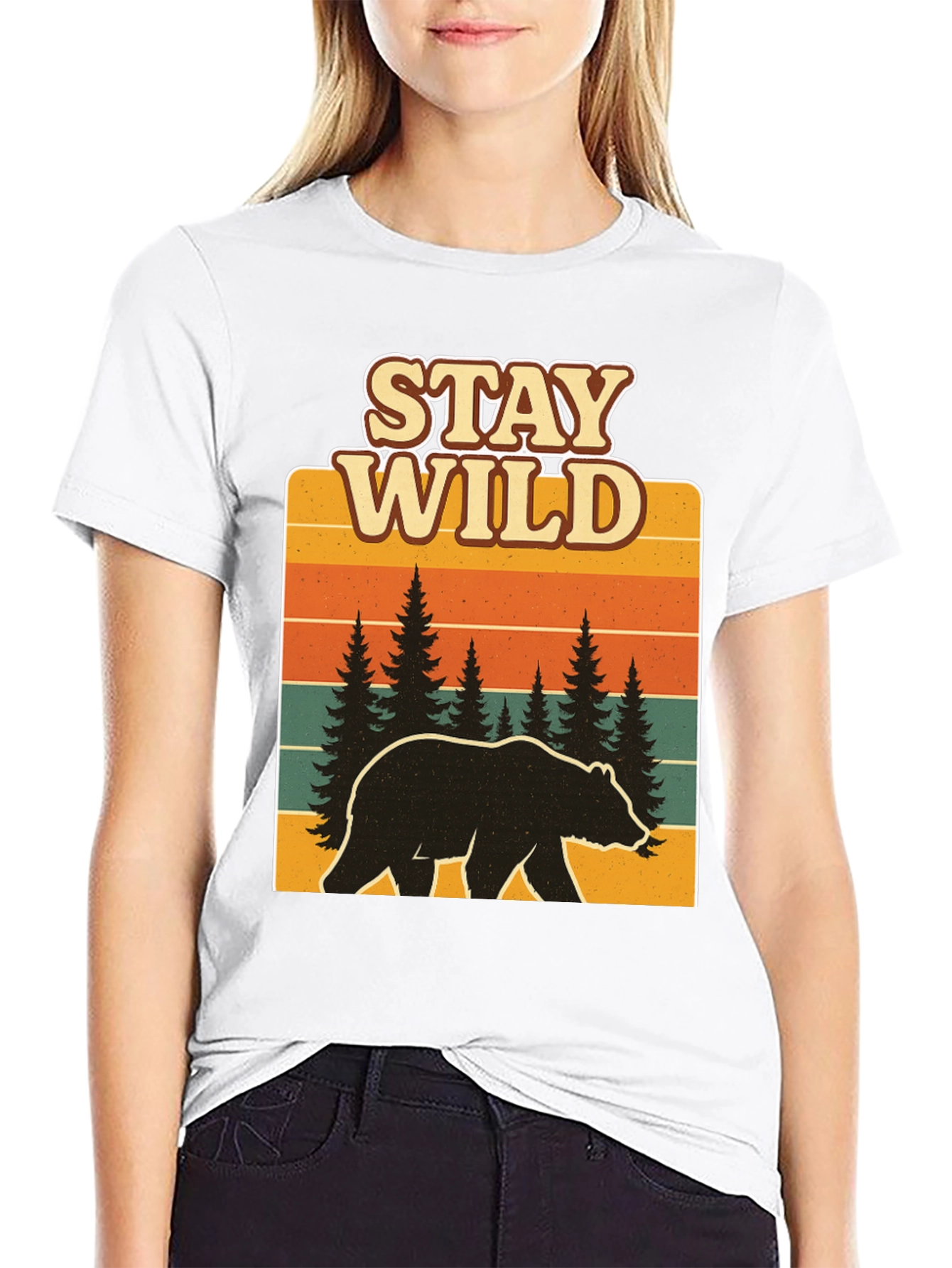 Stay Wild Bear Graphic Tee - Black