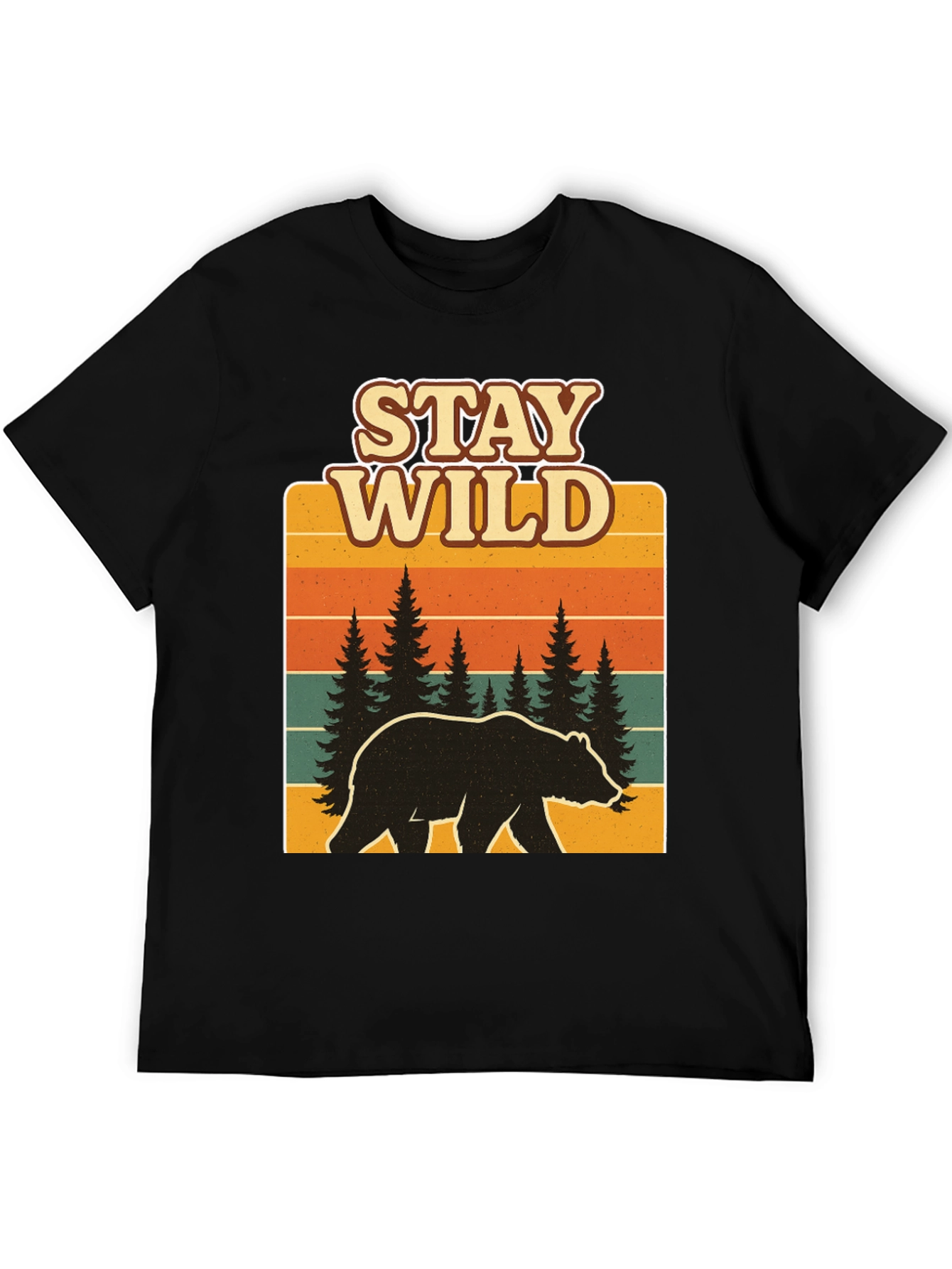 Stay Wild Bear Graphic Tee - Black