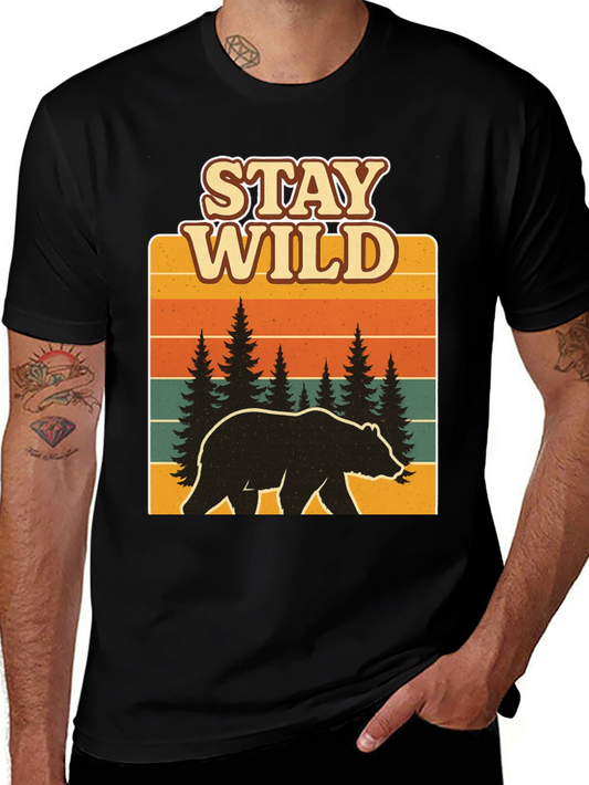 Stay Wild Bear Graphic Tee - Black