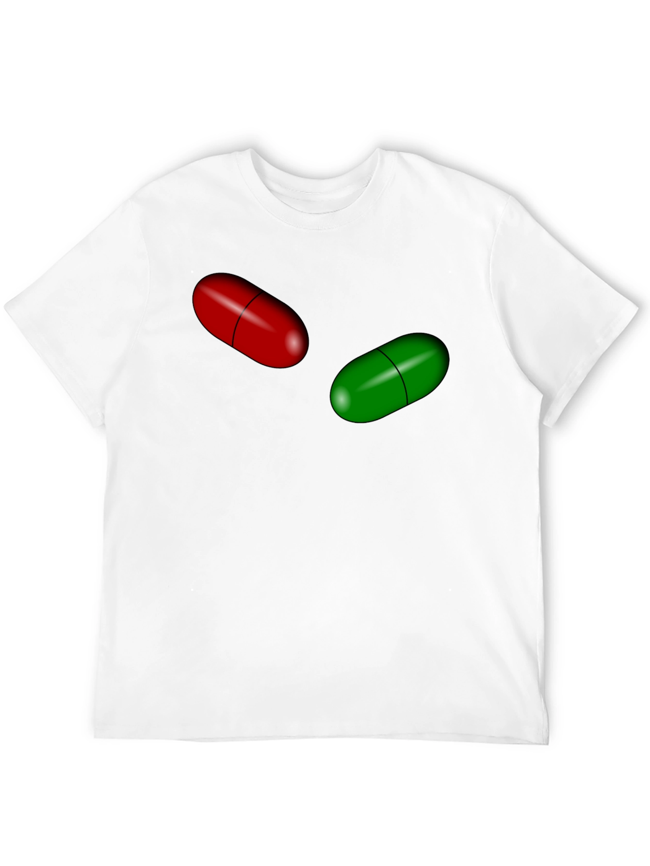 Pill Design Black Cotton T-Shirt
