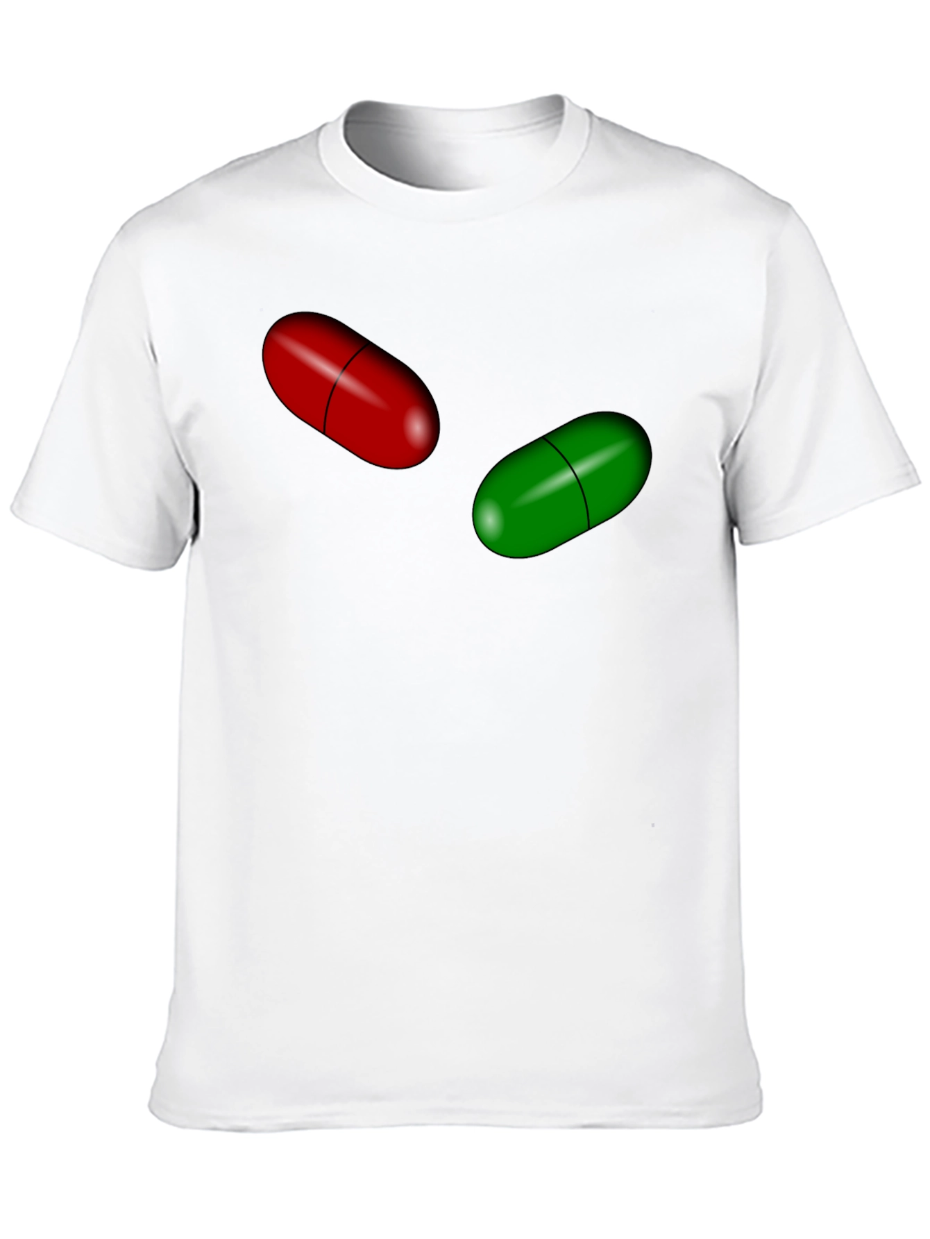 Pill Design Black Cotton T-Shirt