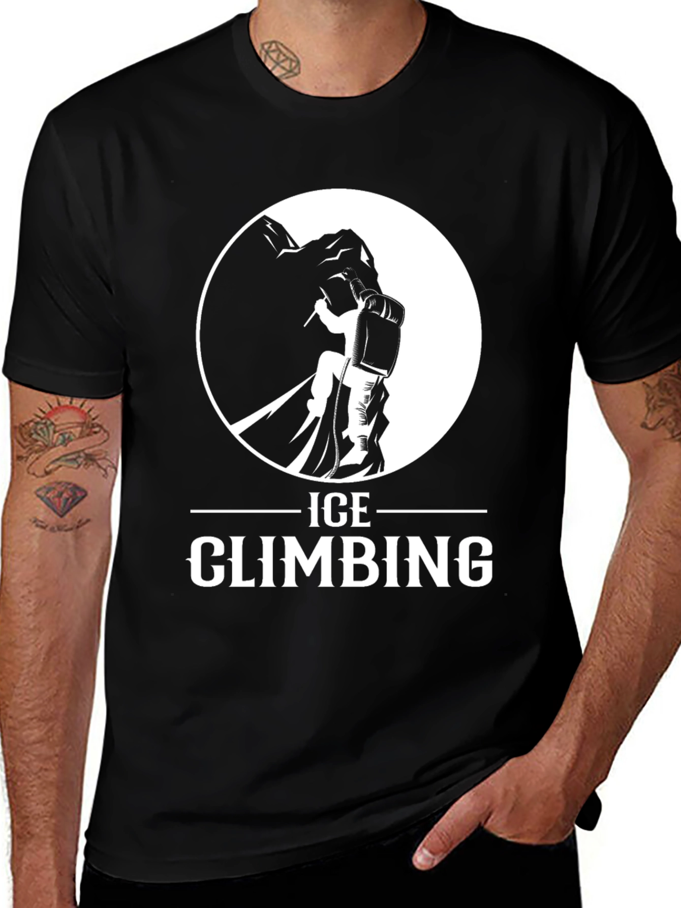 Ice Climbing Graphic Tee - Black