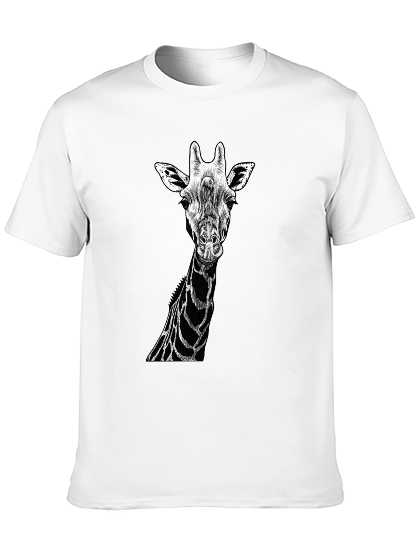 Giraffe Graphic Tee - Black Cotton T-Shirt