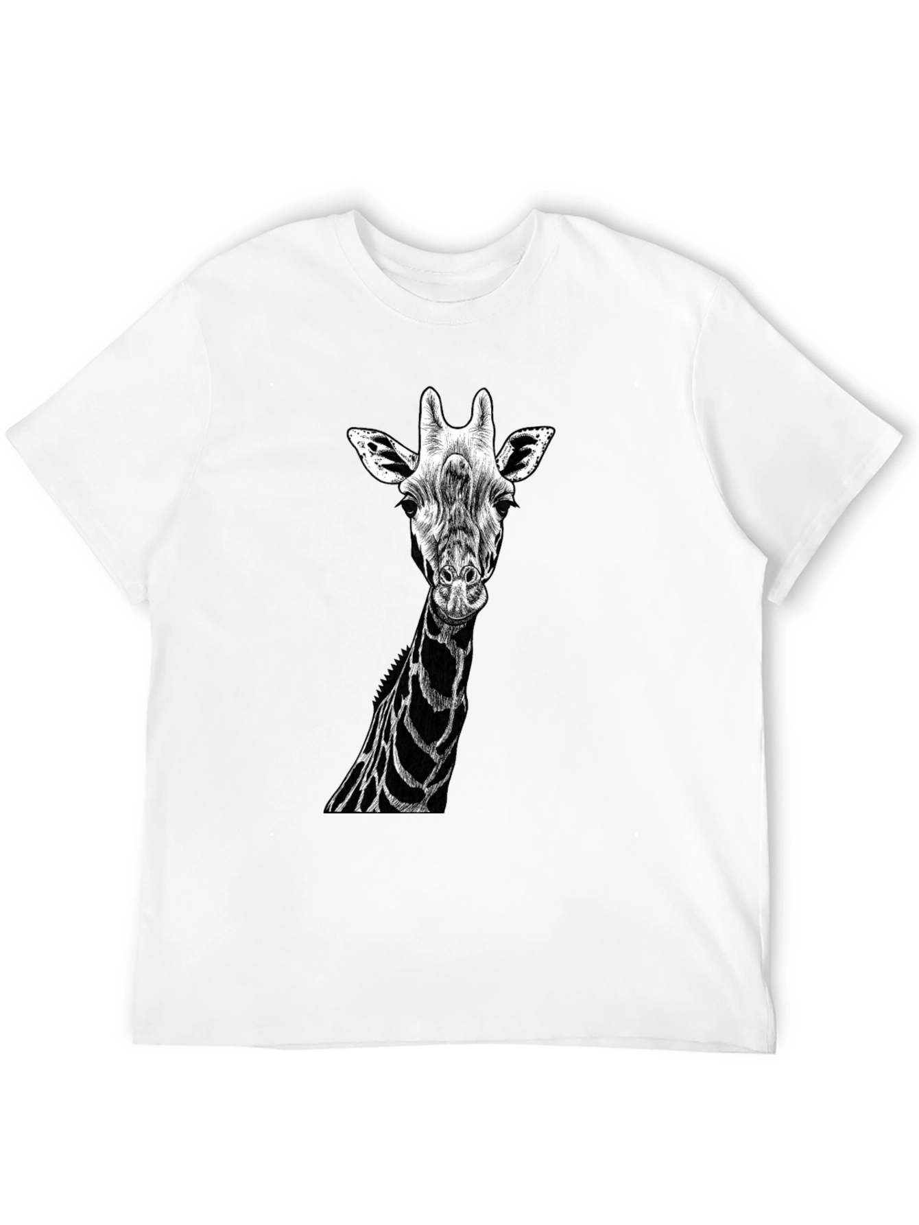 Giraffe Graphic Tee - Black Cotton T-Shirt