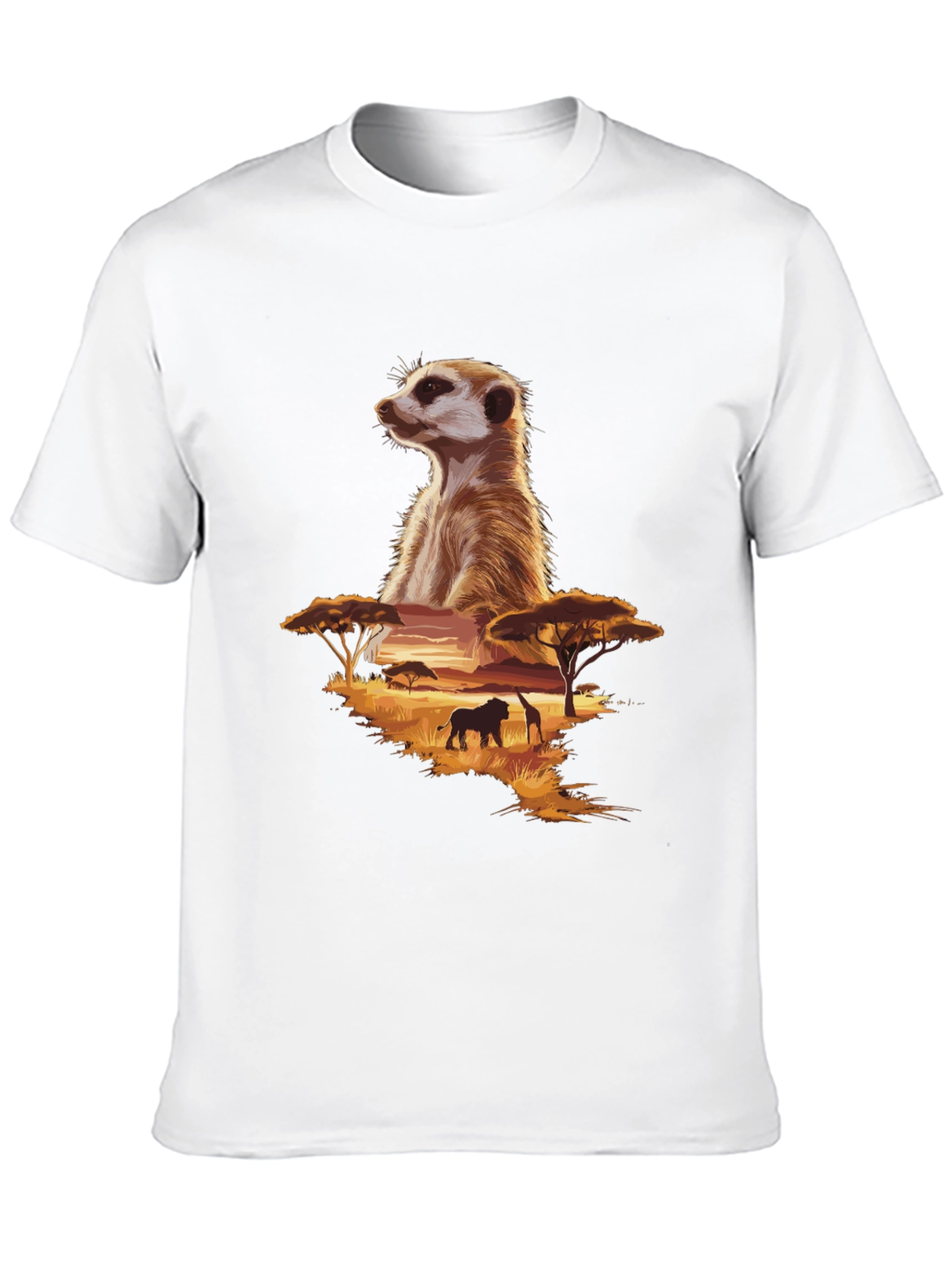 Meerkat Safari Graphic Tee - Black Cotton T-Shirt