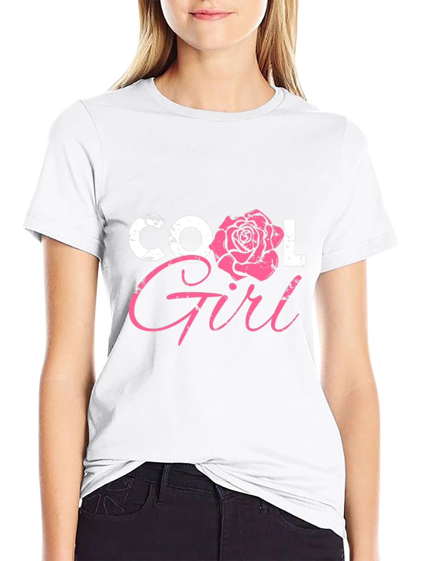 Cool Girl Rose Graphic Tee - Trendy Fashion