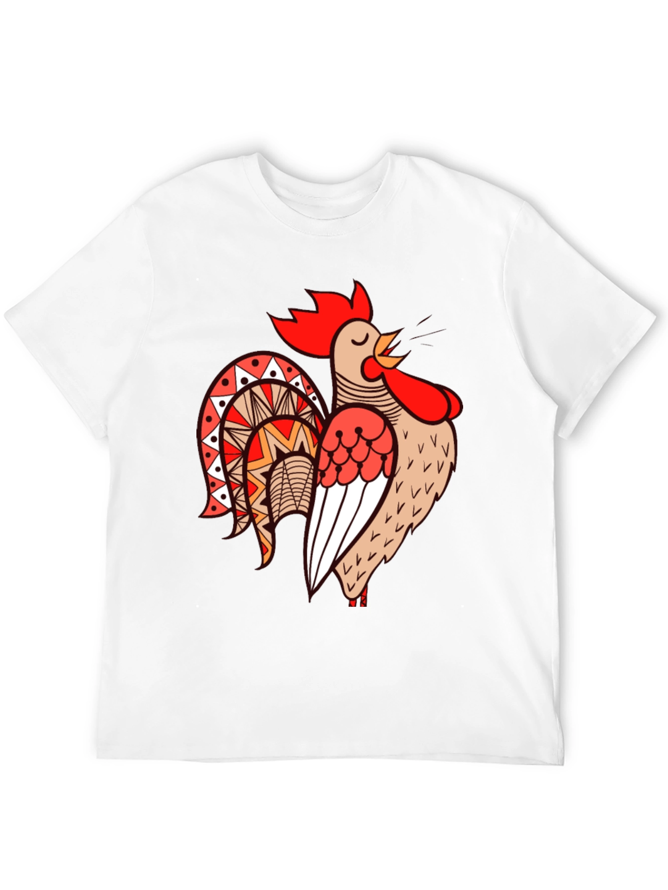 Rooster Graphic Tee - Black Cotton T-Shirt