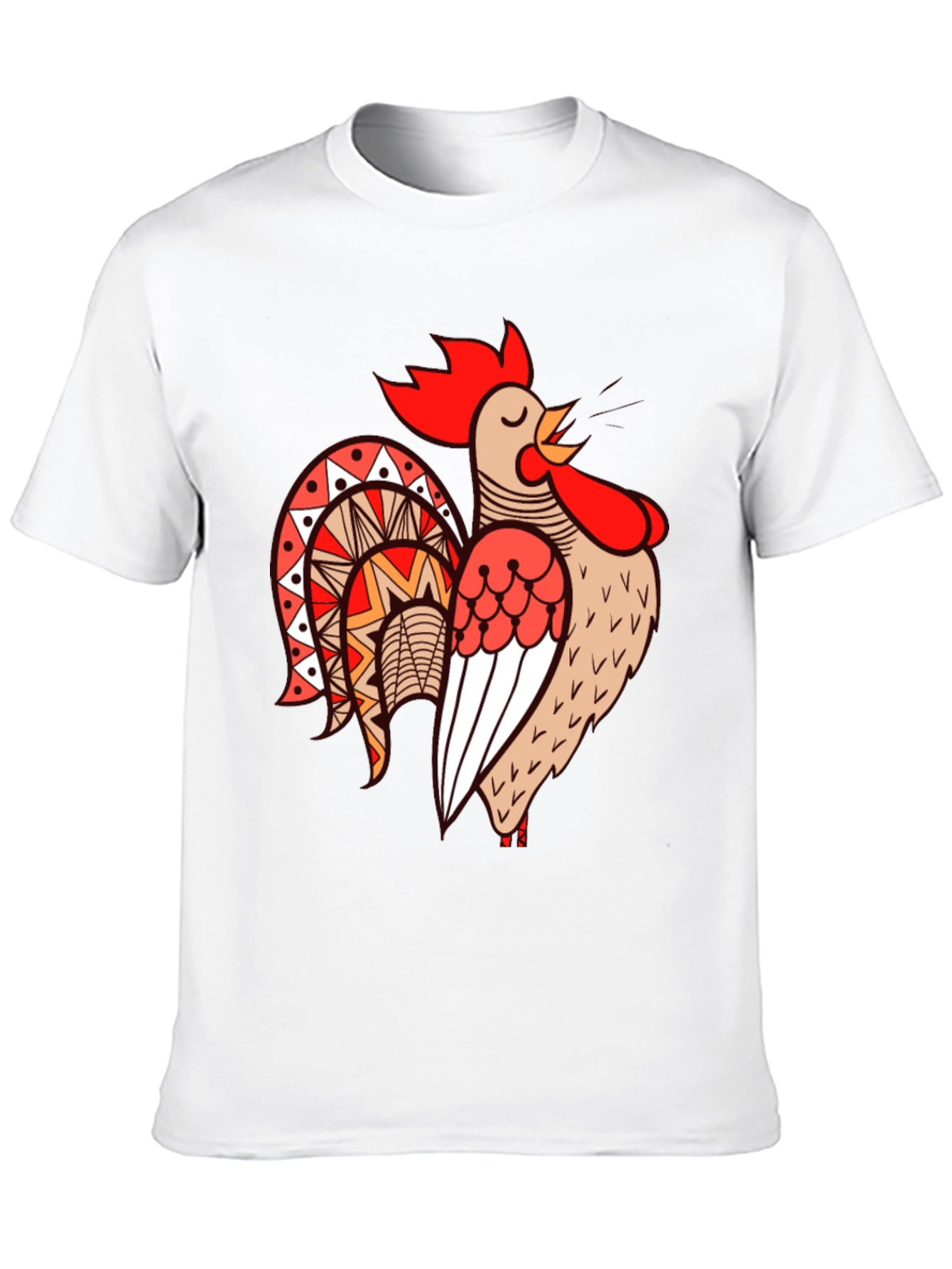 Rooster Graphic Tee - Black Cotton T-Shirt