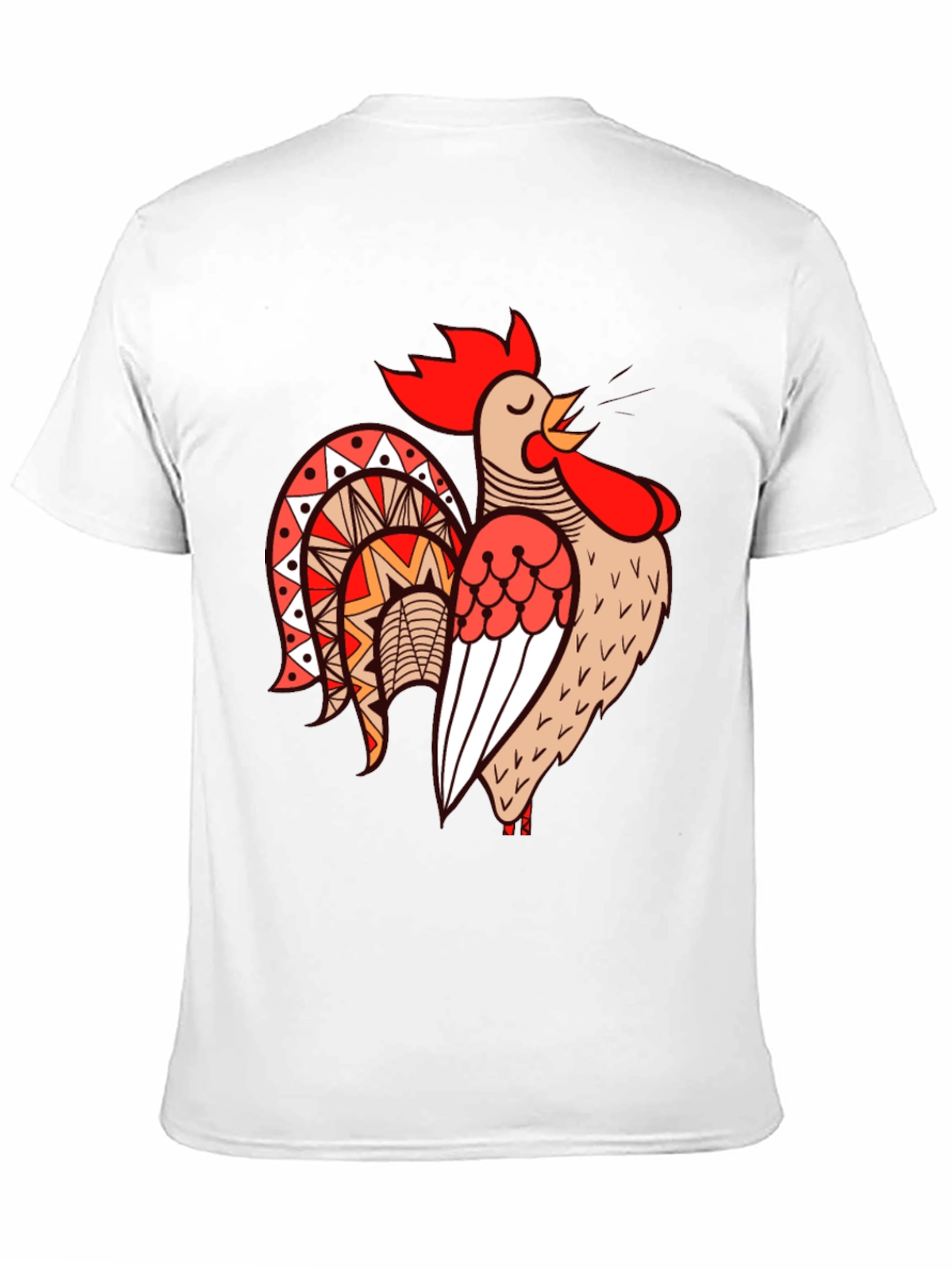 Rooster Graphic Tee - Black Cotton T-Shirt