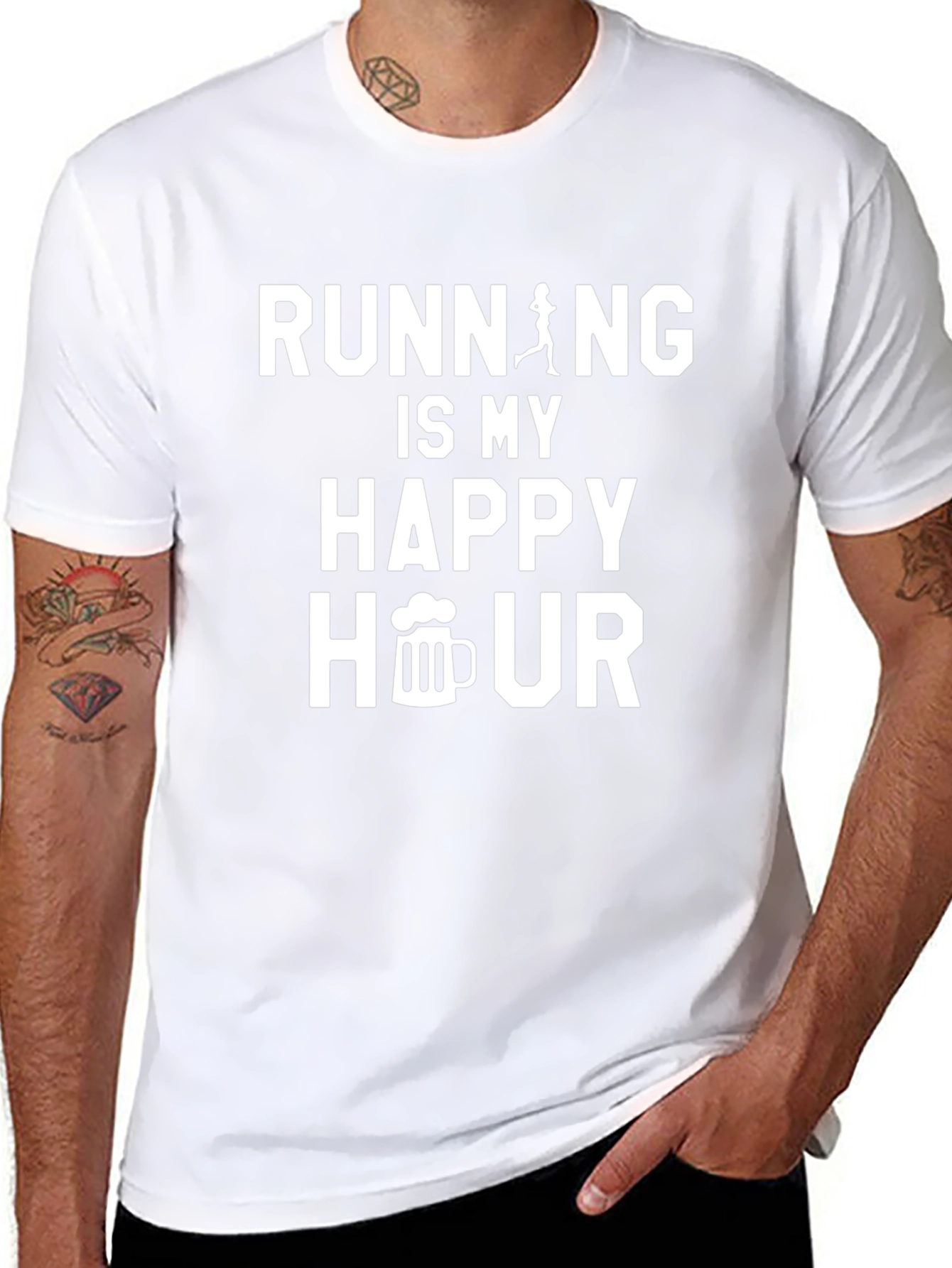 Running is My Happy Hour Graphic Tee