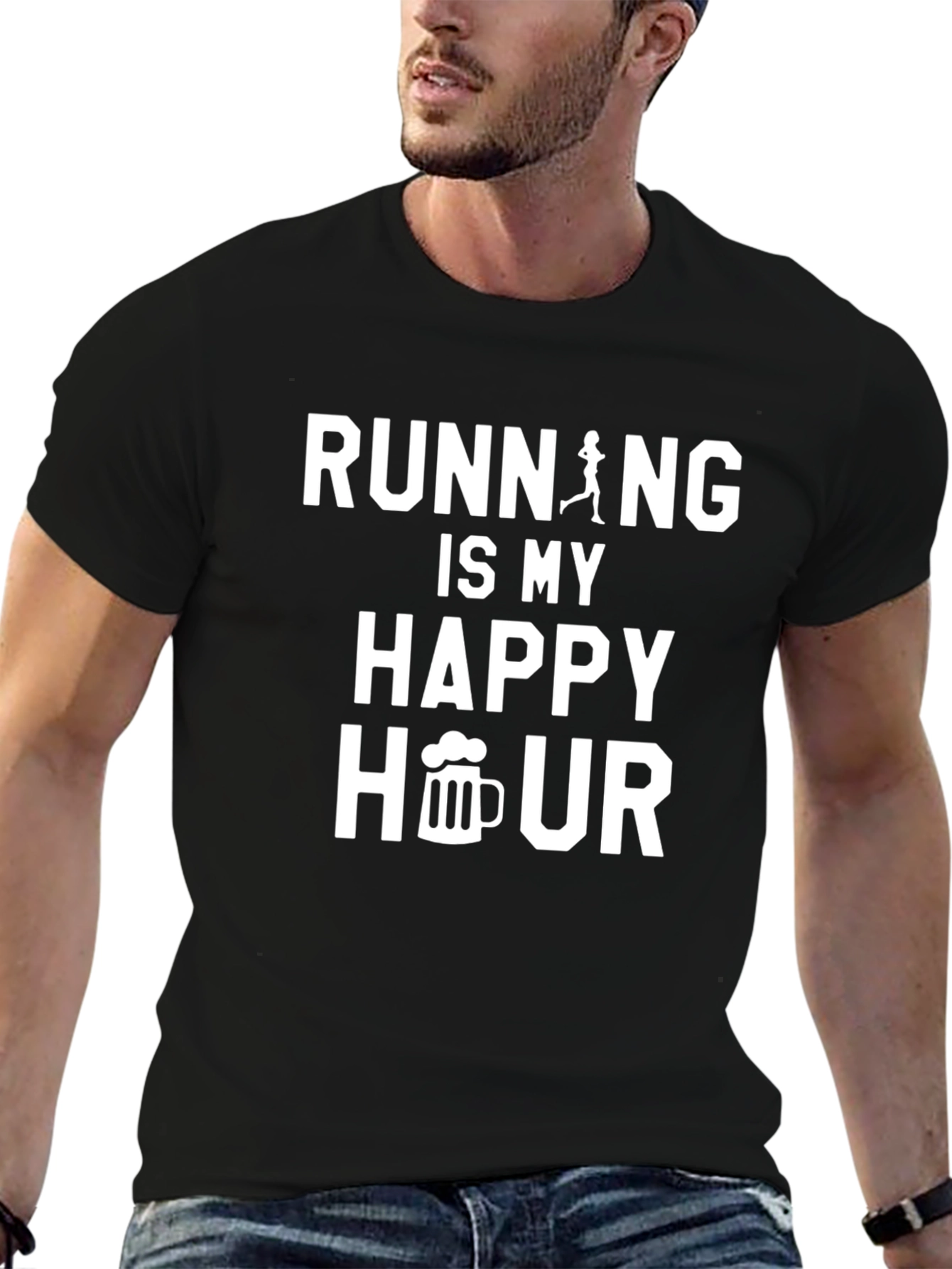 Running is My Happy Hour Graphic Tee