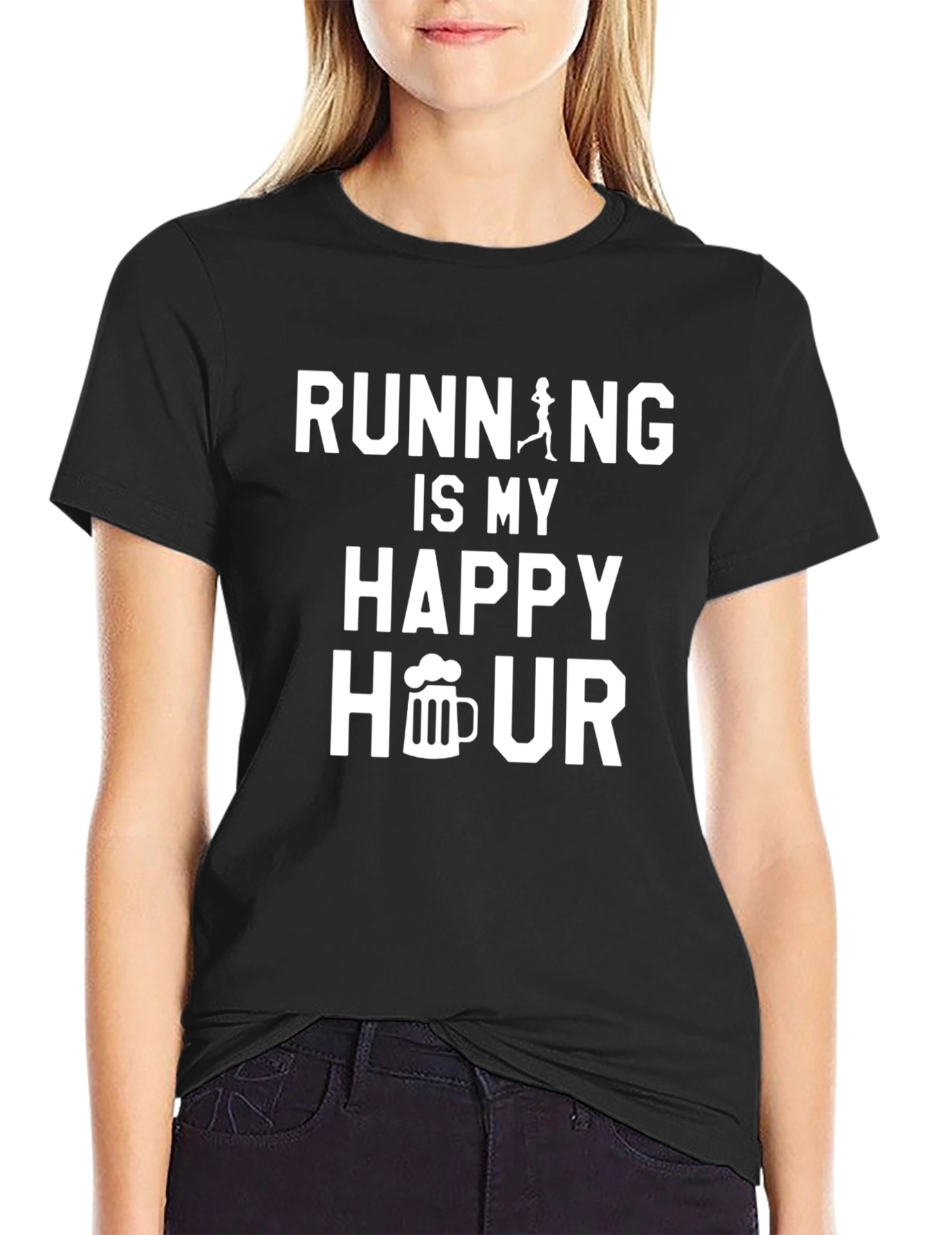 Running is My Happy Hour Graphic Tee