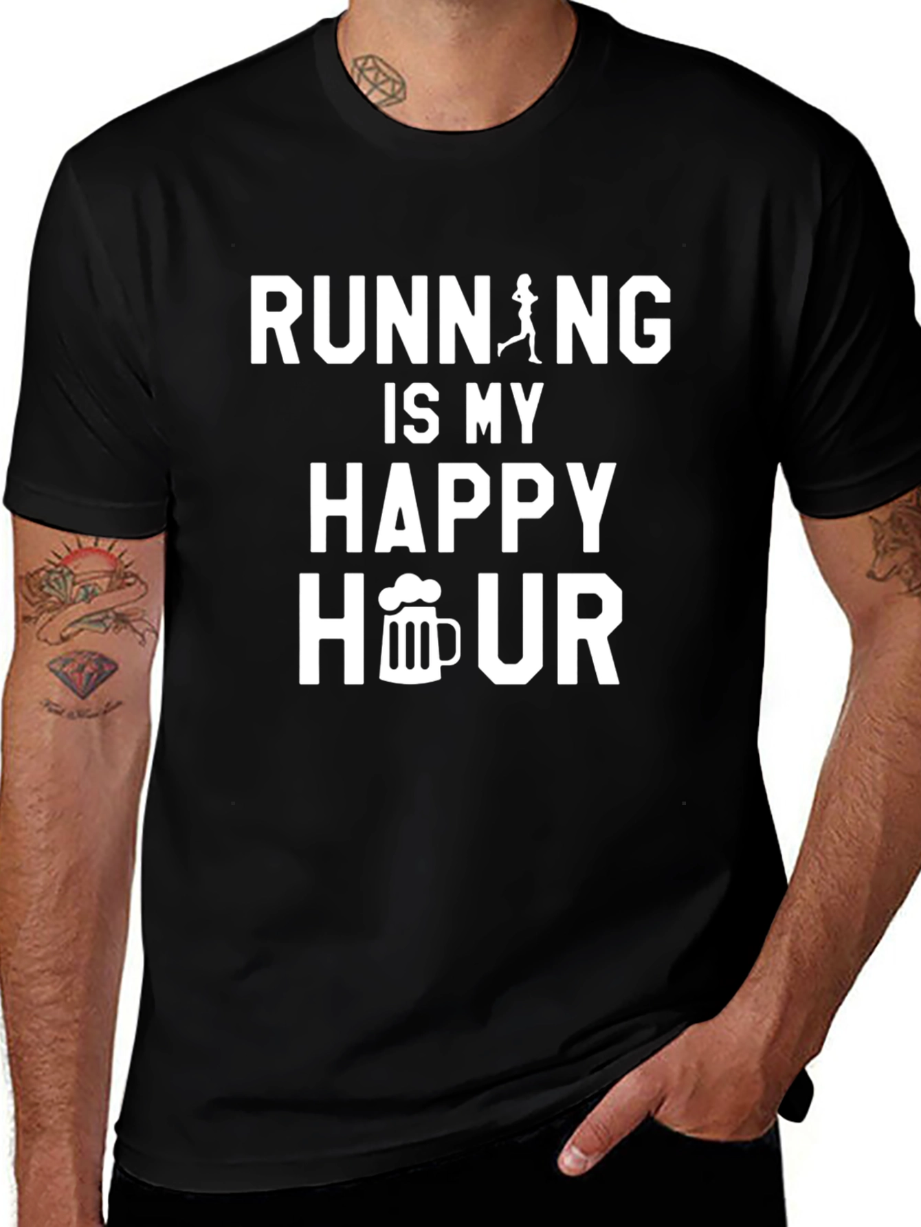 Running is My Happy Hour Graphic Tee