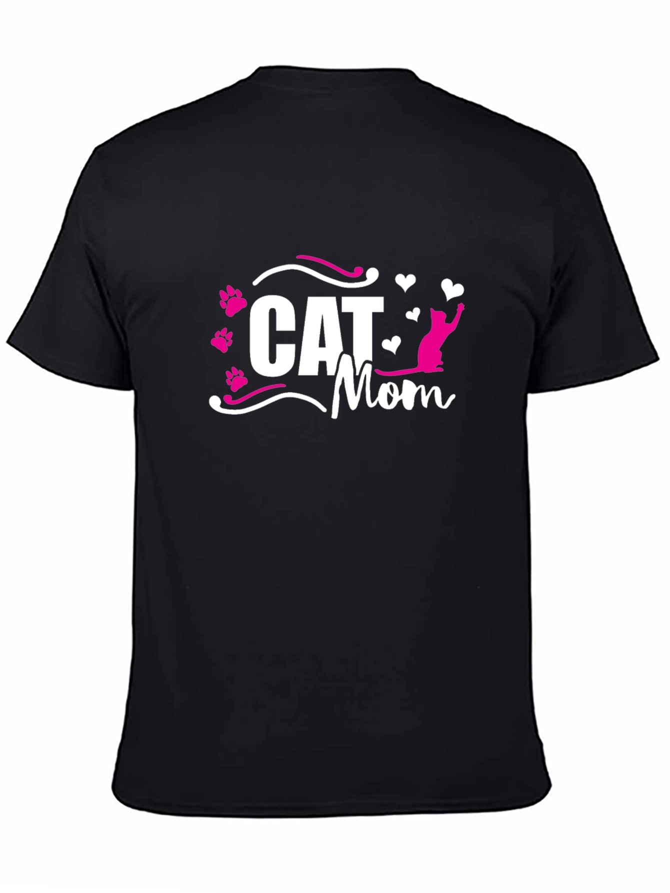 Cat Mom Black T-Shirt - Cute Cat Lover Gift