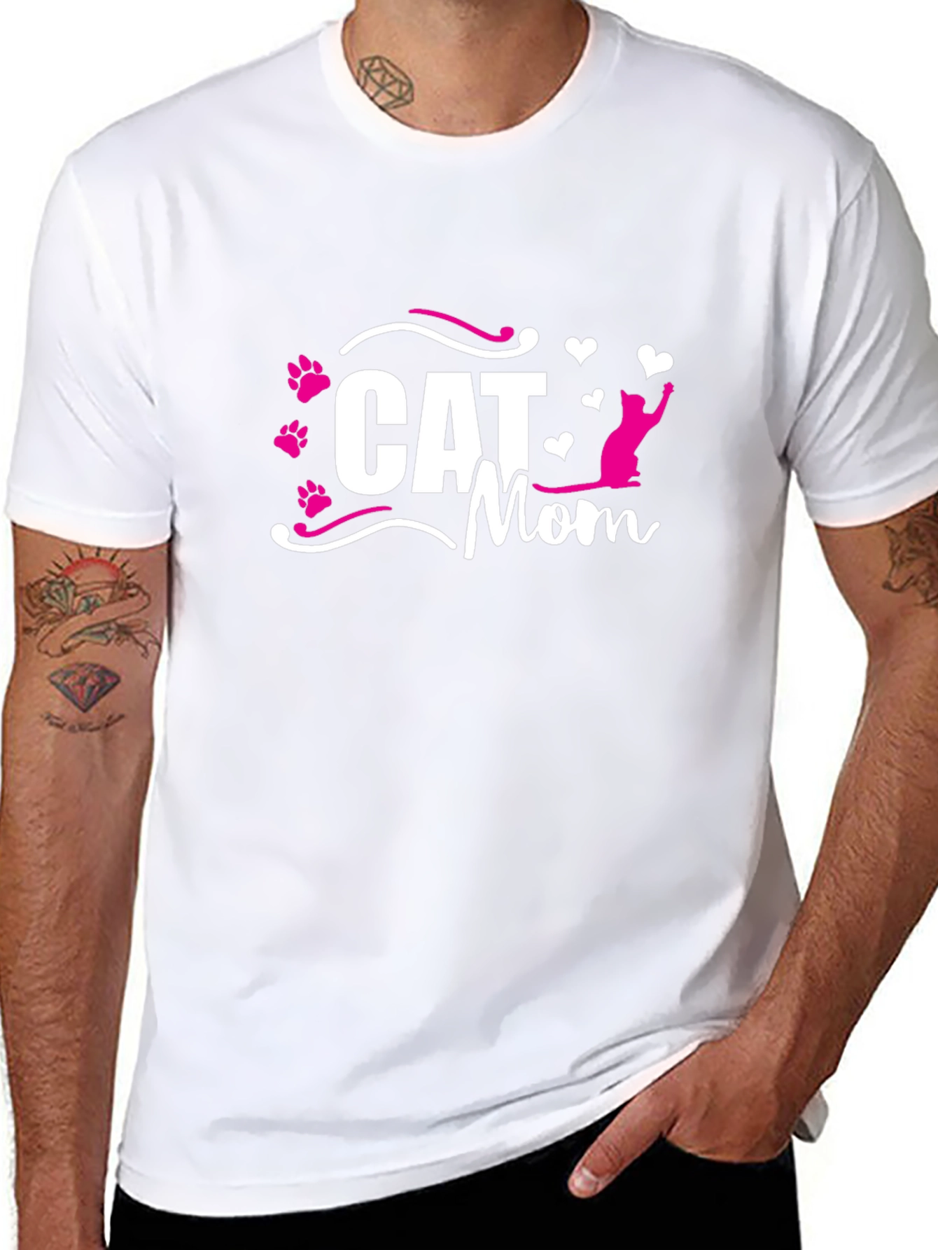 Cat Mom Black T-Shirt - Cute Cat Lover Gift