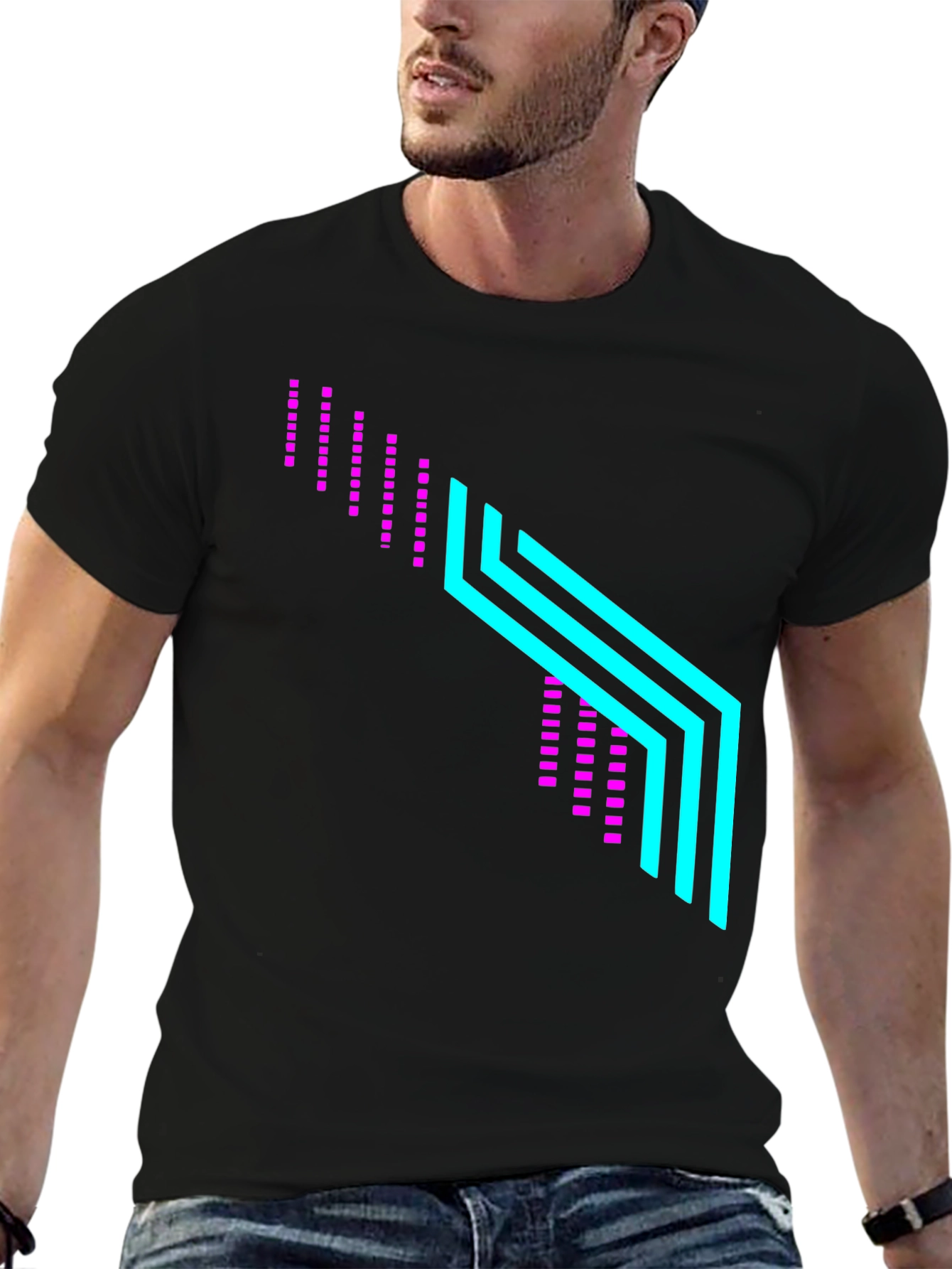 Neon Graphic Black T-Shirt
