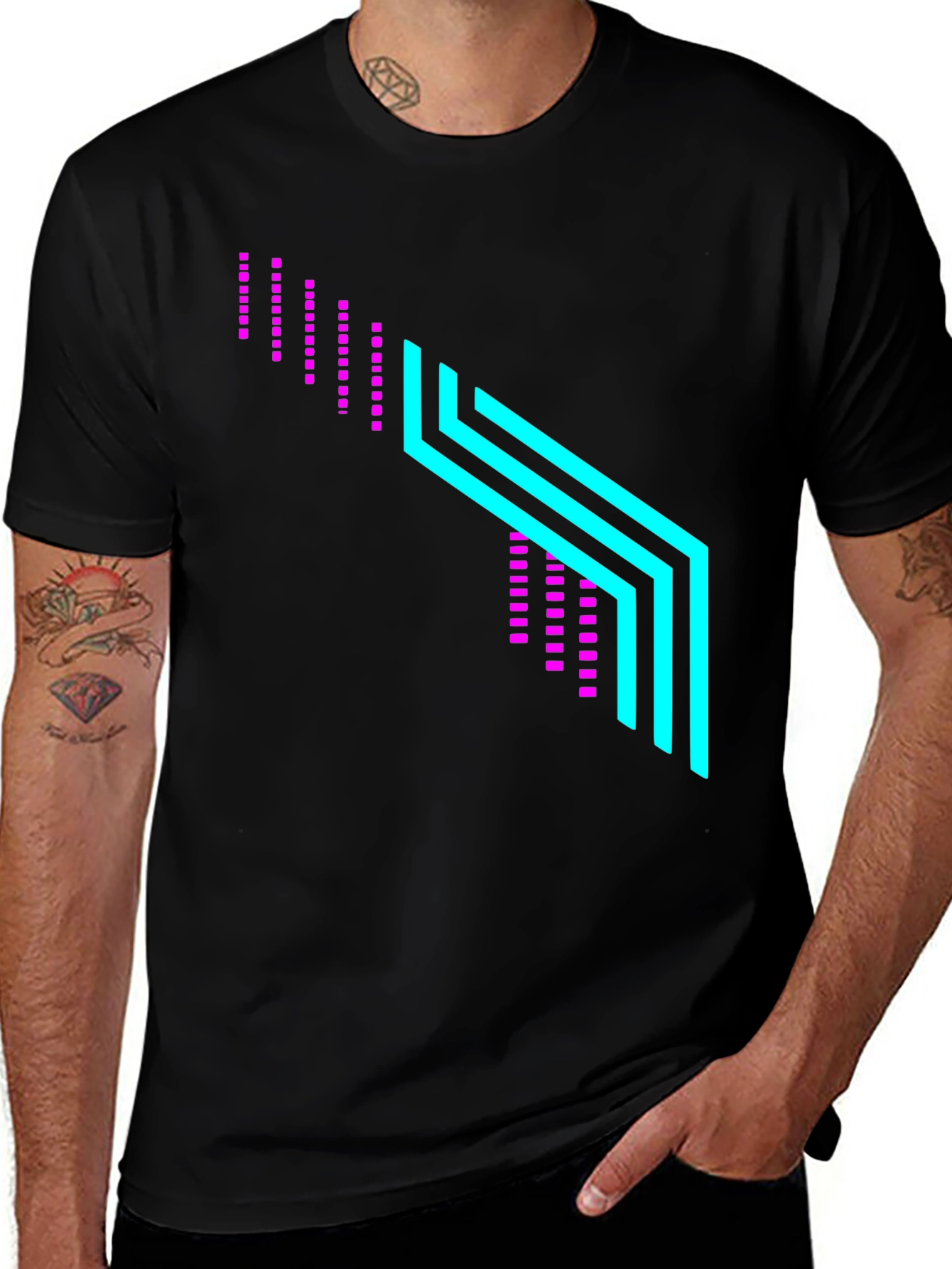 Neon Graphic Black T-Shirt