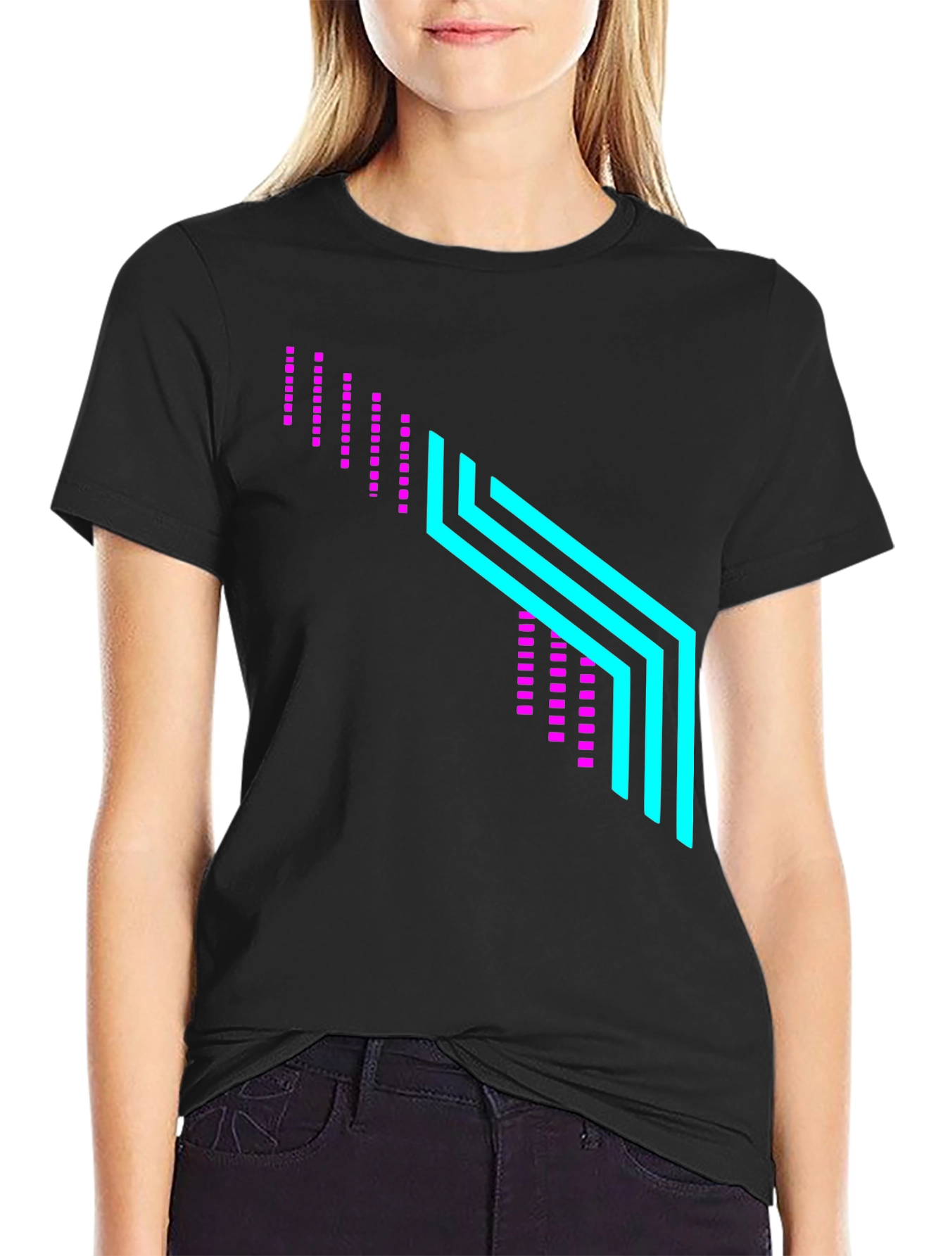 Neon Graphic Black T-Shirt