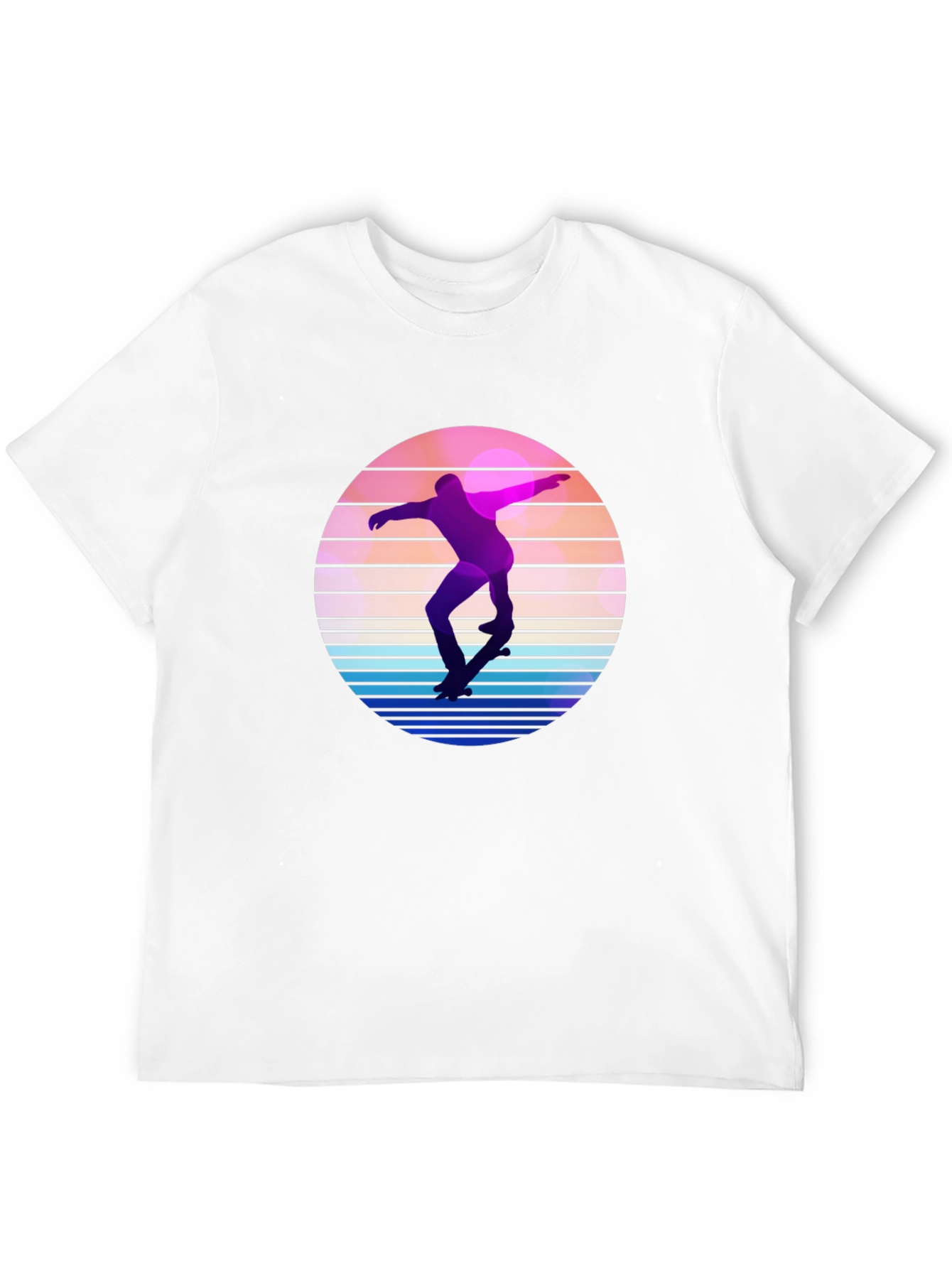 Retro Skateboarder Graphic Tee - Cool Sunset Design