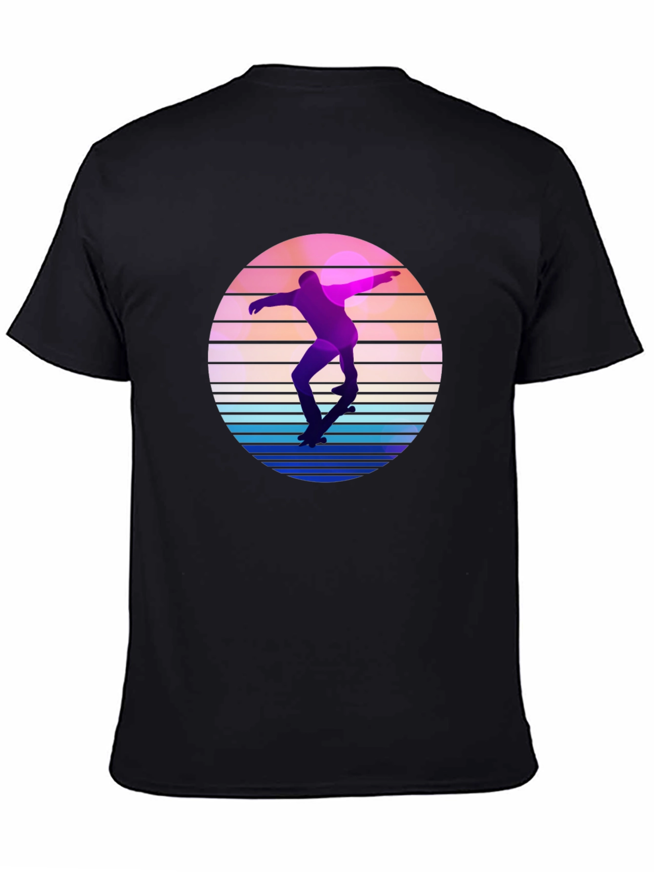Retro Skateboarder Graphic Tee - Cool Sunset Design