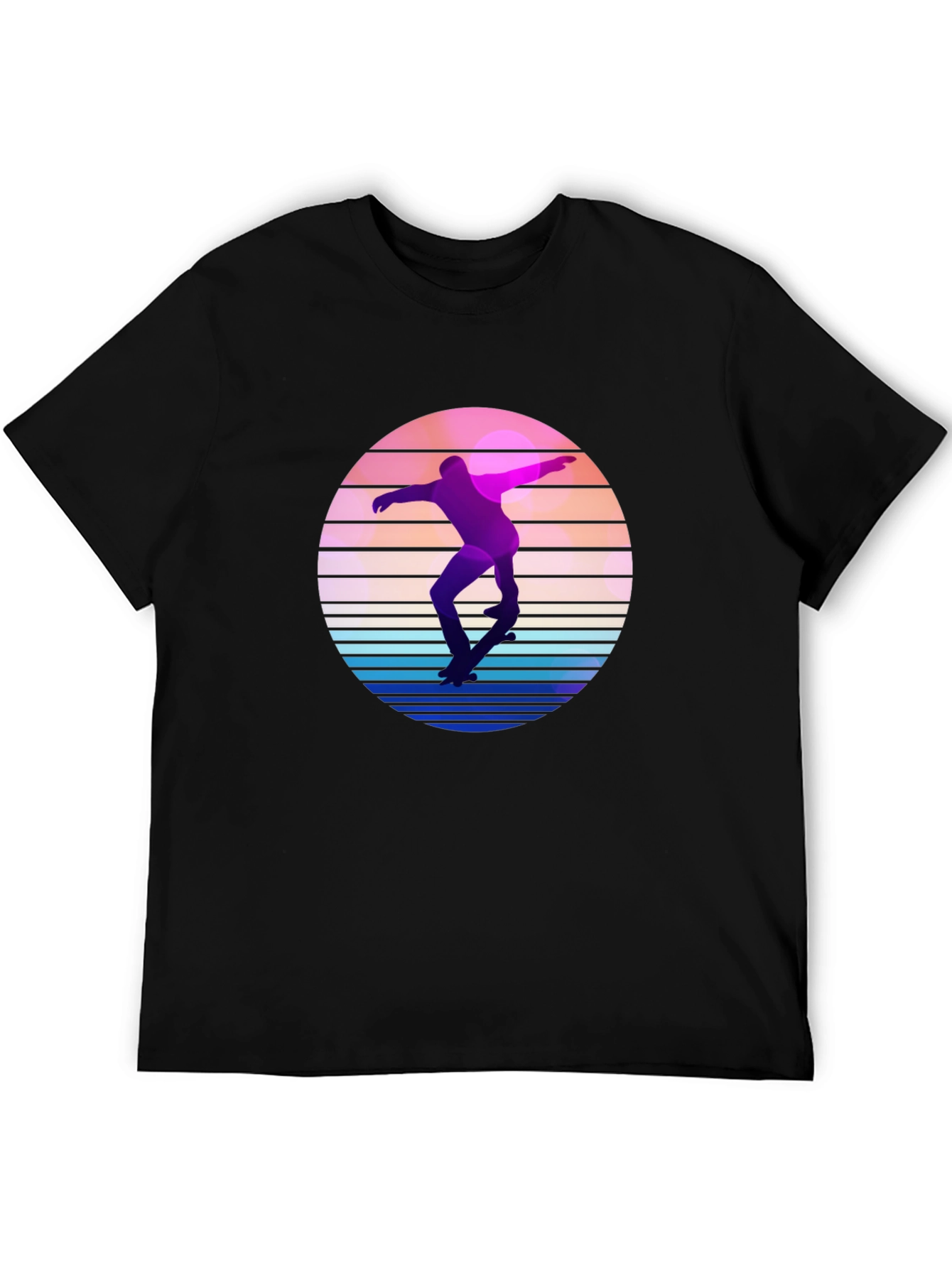Retro Skateboarder Graphic Tee - Cool Sunset Design