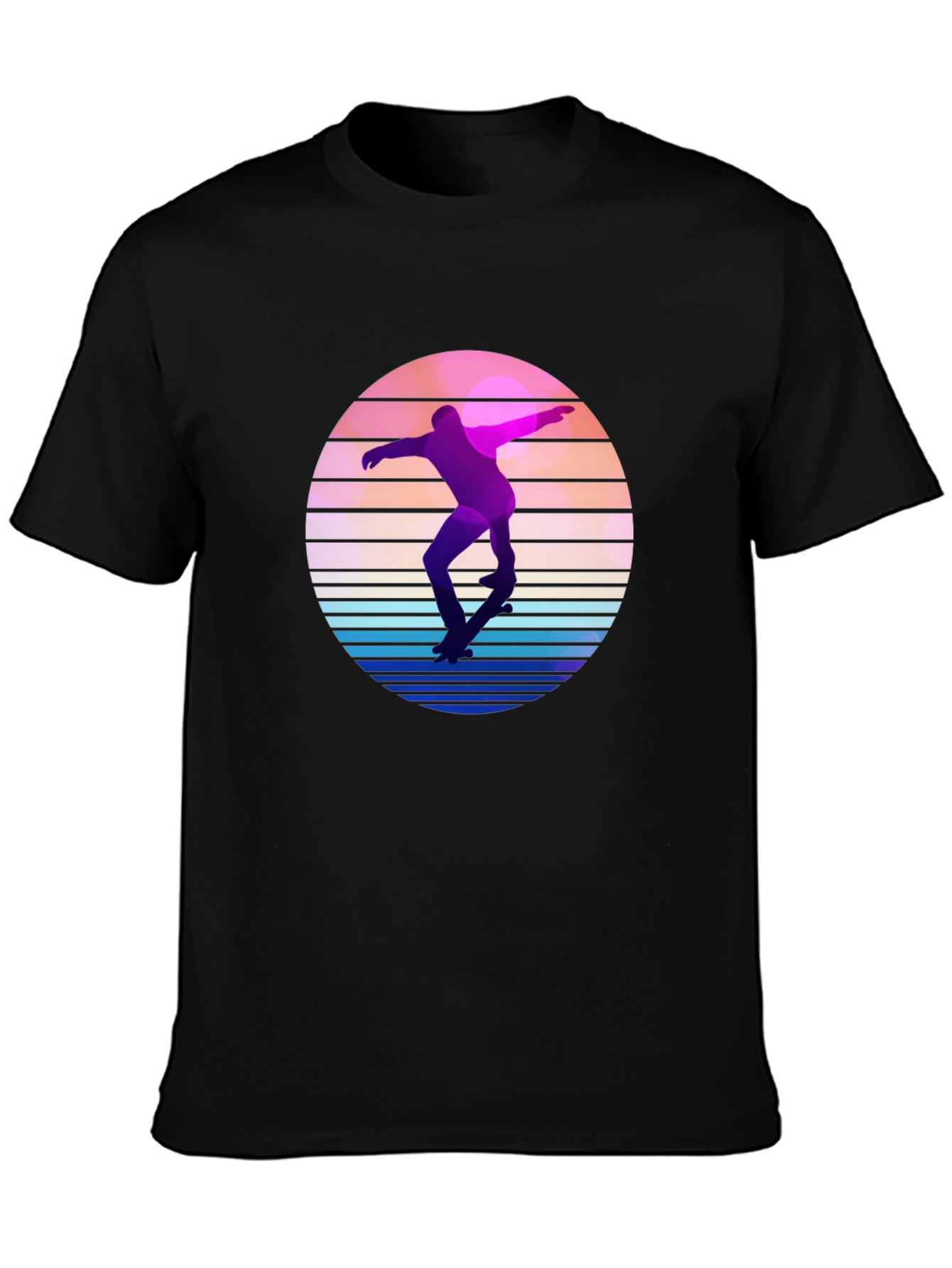 Retro Skateboarder Graphic Tee - Cool Sunset Design