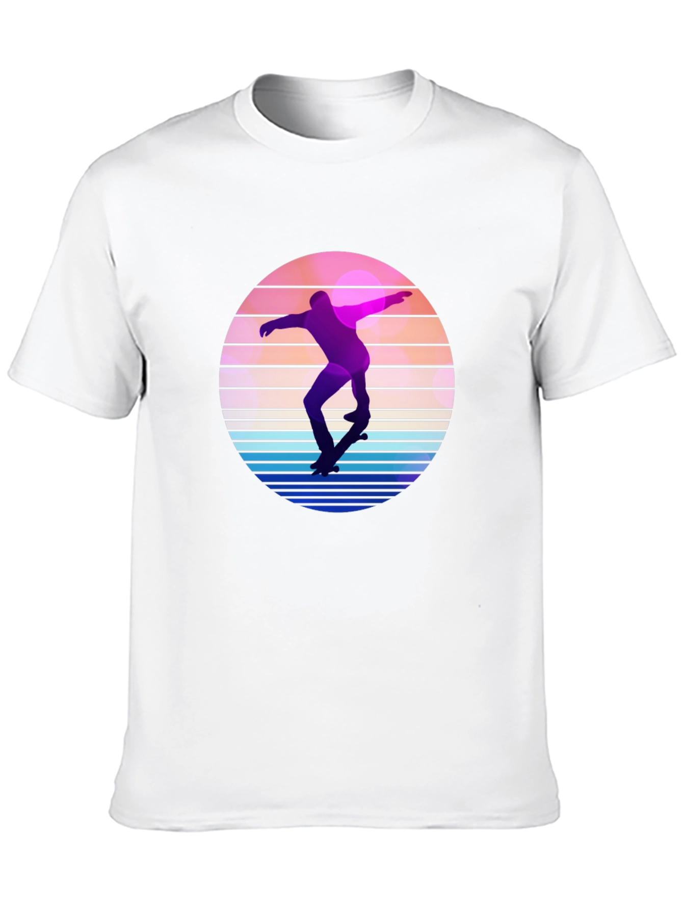 Retro Skateboarder Graphic Tee - Cool Sunset Design