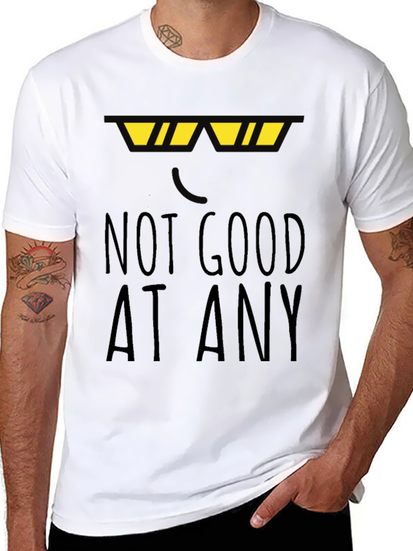 Not Good At Any Black T-Shirt Funny Novelty Top
