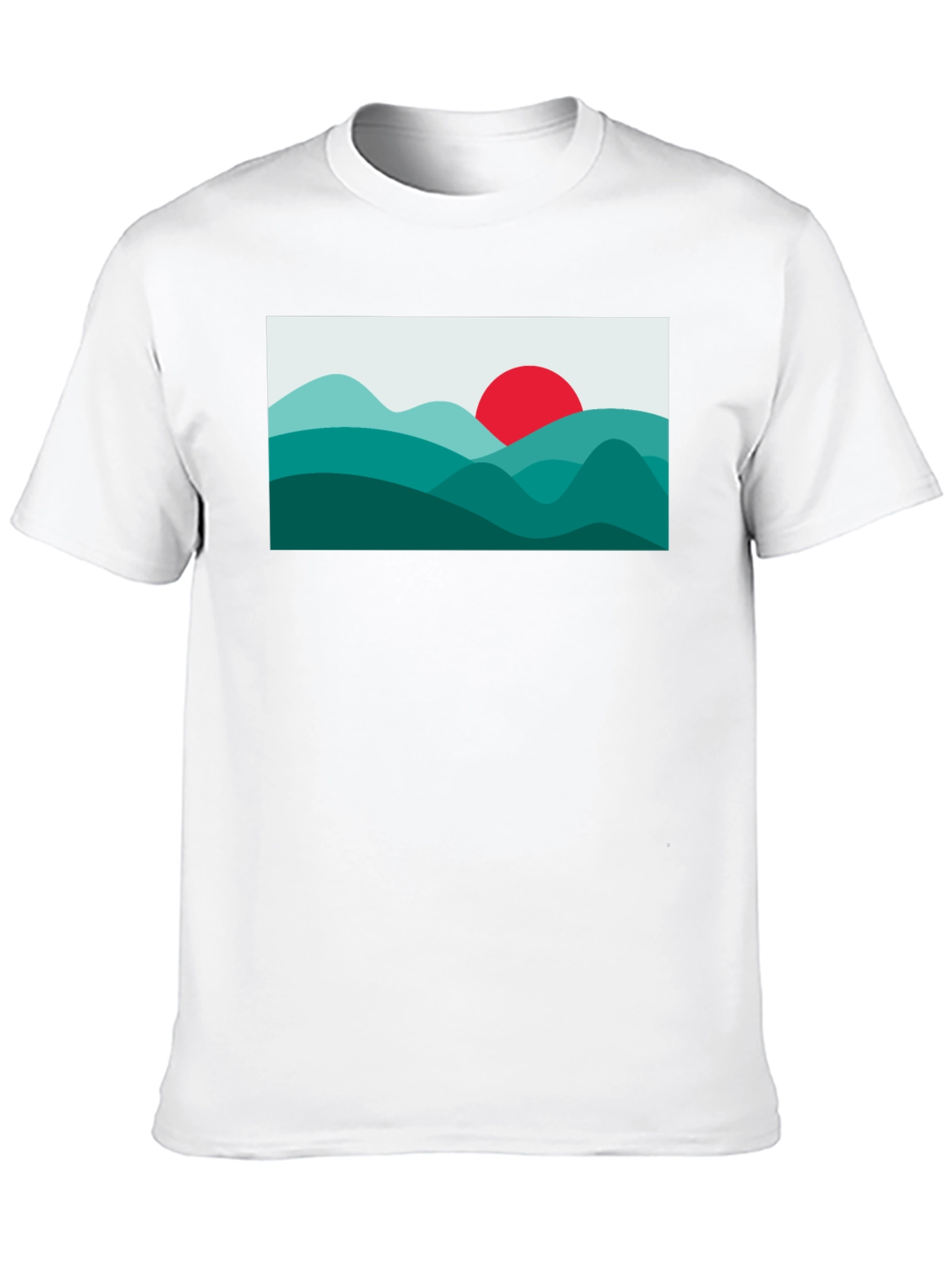 Abstract Mountain Sunset Graphic Tee - Black