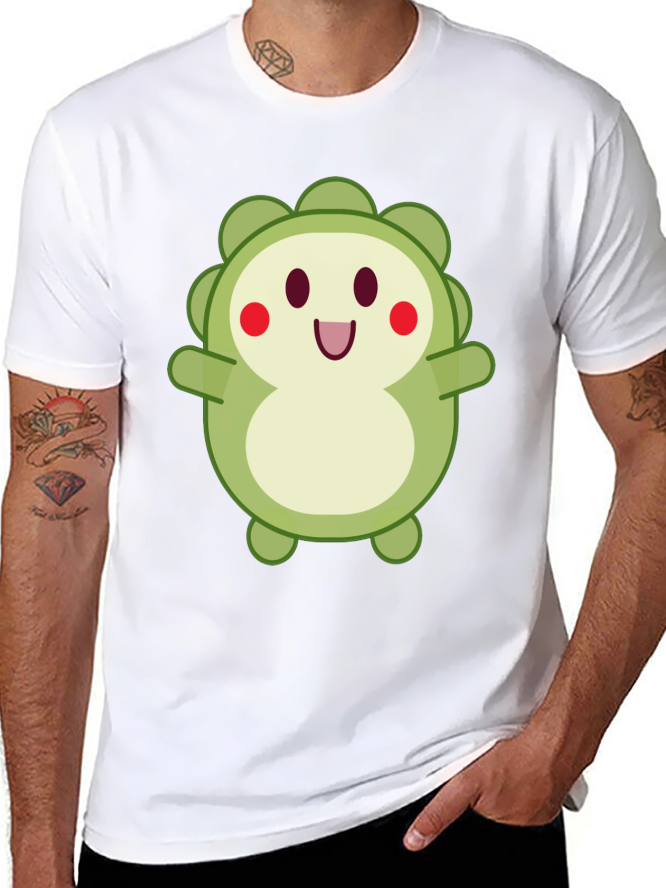 Cute Cartoon Character T-Shirt - Black