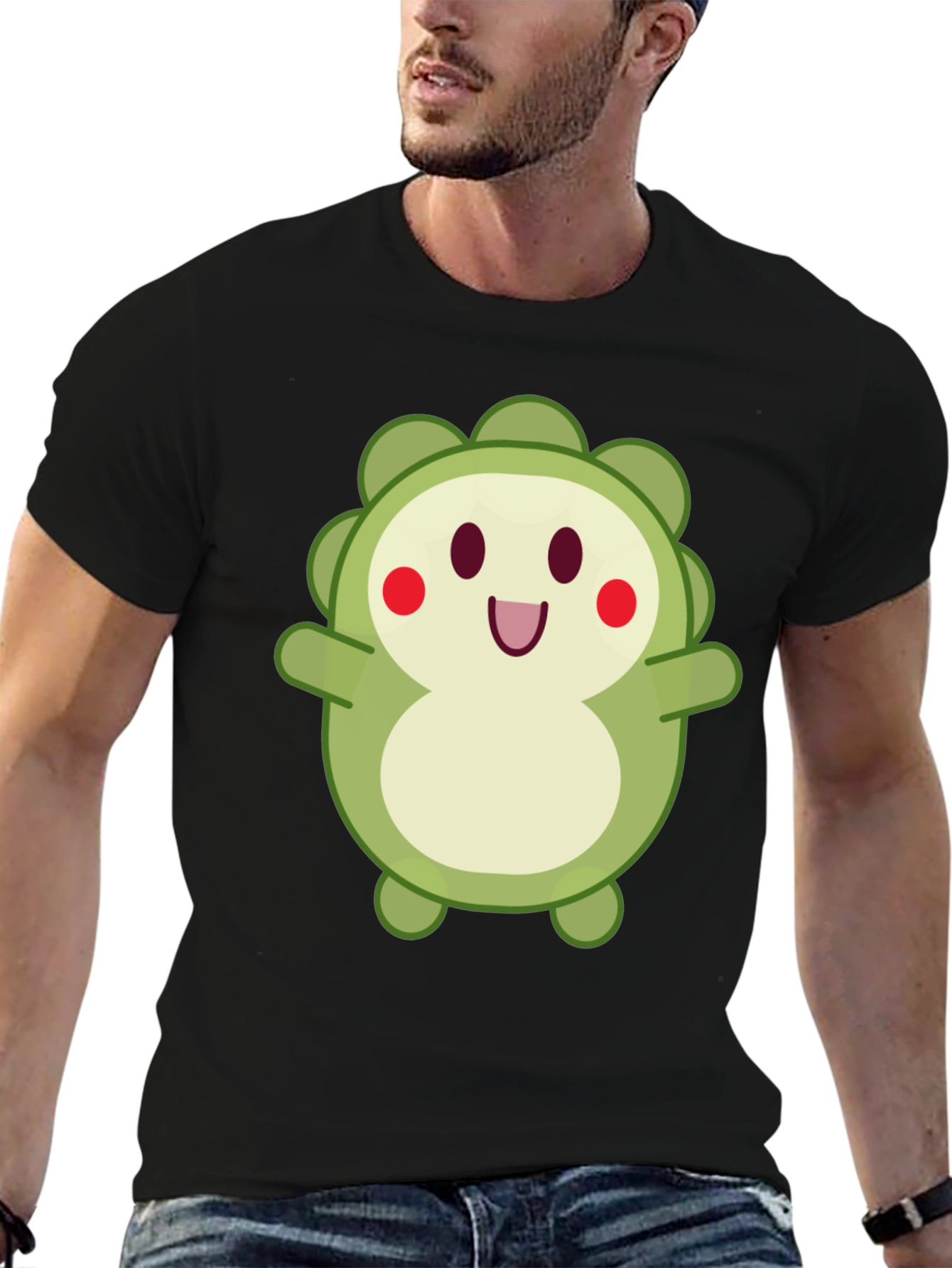 Cute Cartoon Character T-Shirt - Black