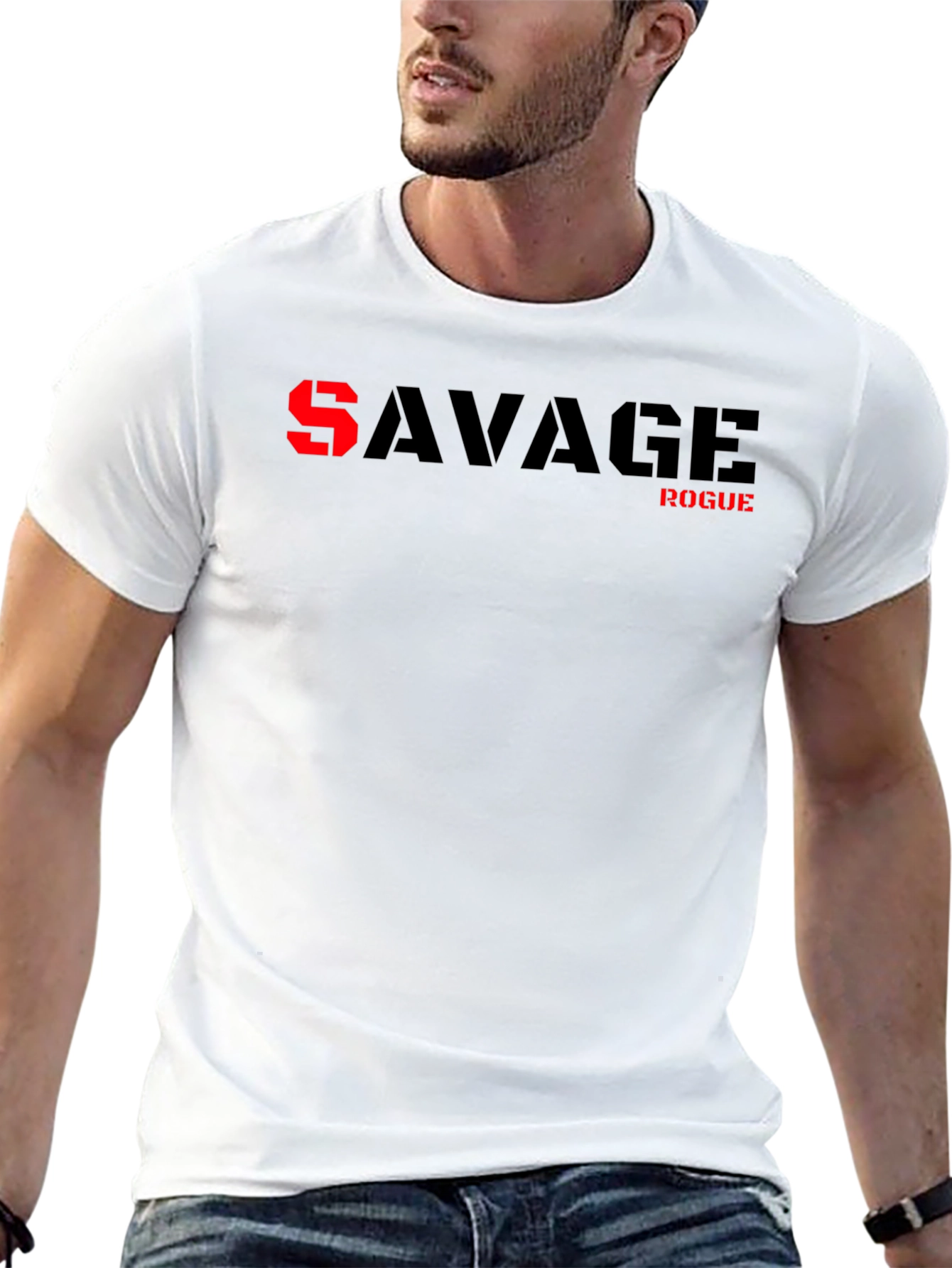 Savage Rogue Graphic Print Black T-Shirt