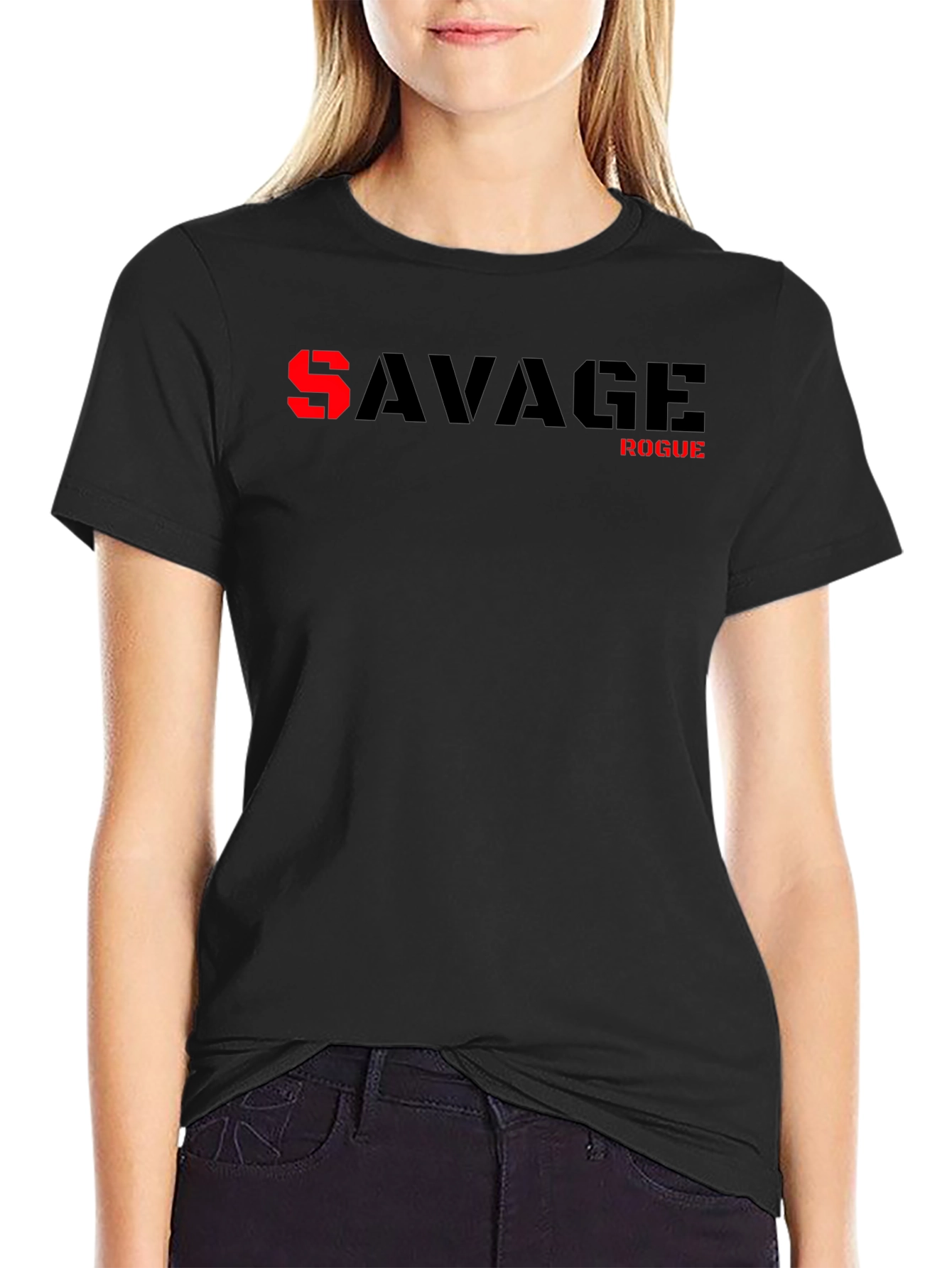 Savage Rogue Graphic Print Black T-Shirt